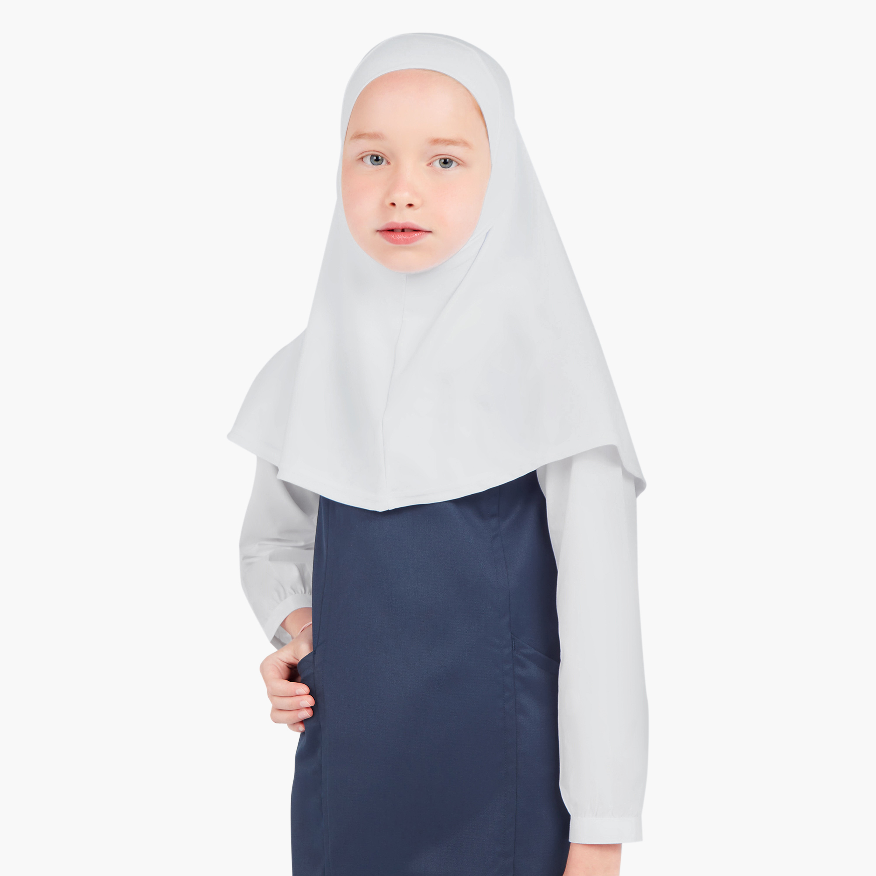 Malikah Pack of 3 Girls Plain White Hijab-girls-clothing-arabicclothing-prayer-image-1