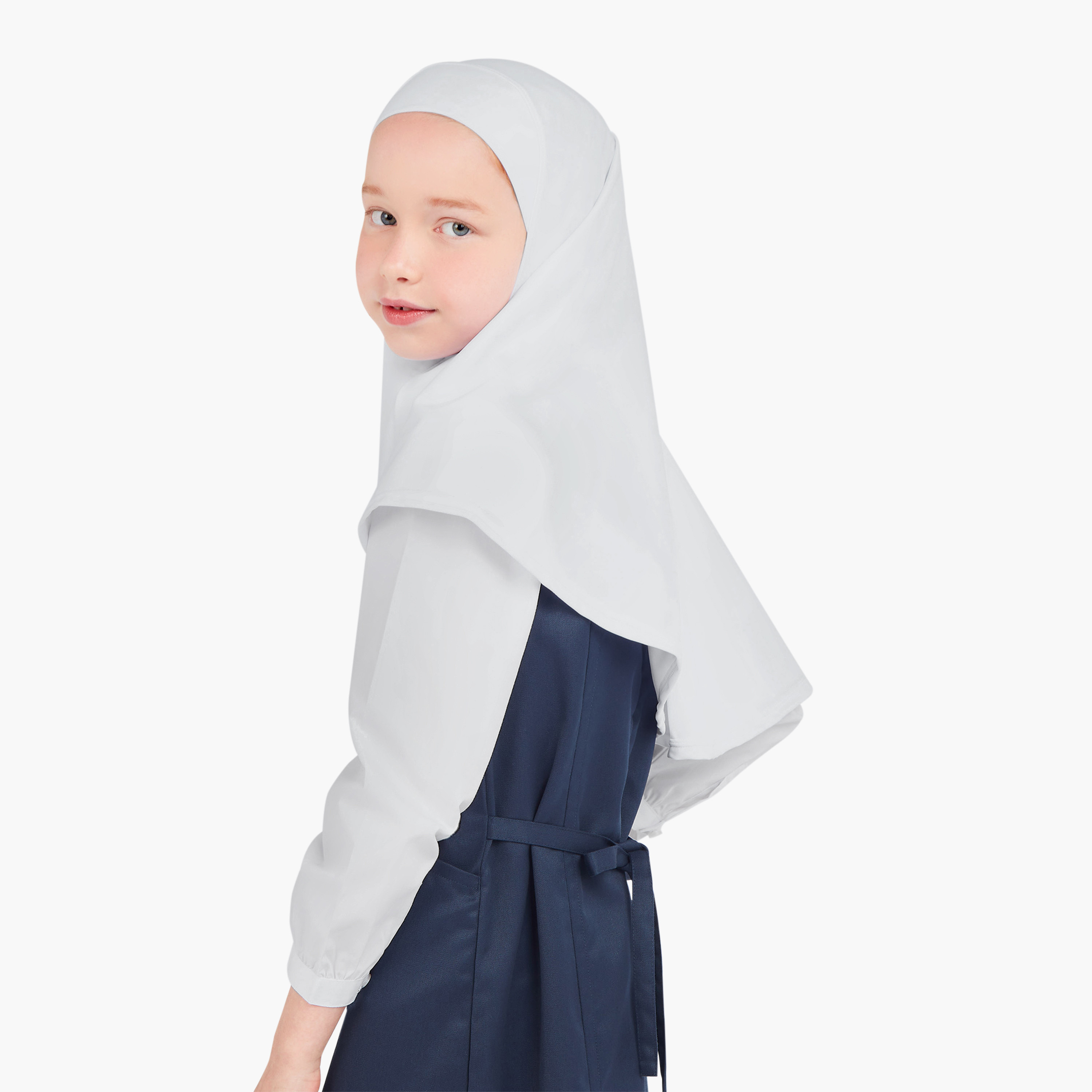 حزمة من 3 حجاب للبنات سادة بلون أبيض من مليكة-girls-clothing-arabicclothing-prayer-image-3