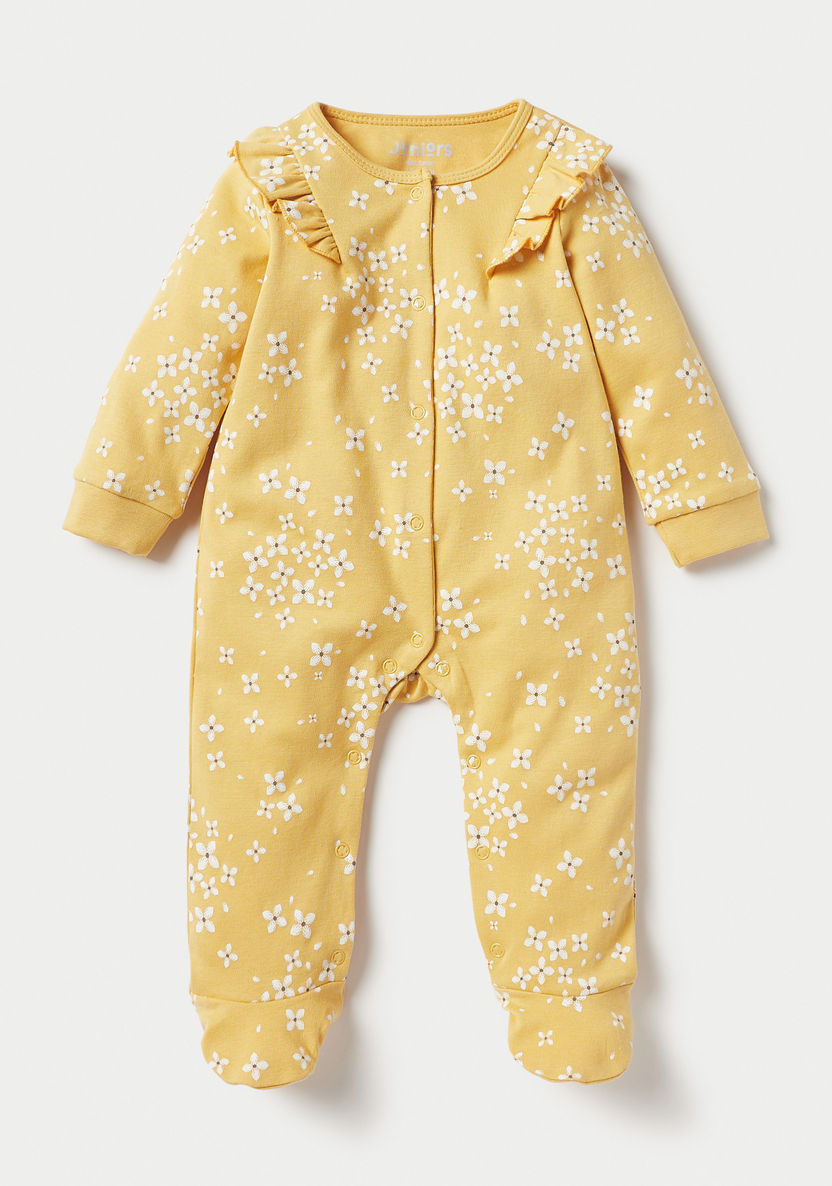 Juniors Printed Closed Feet Sleepsuit with Button Closure-Sleepsuits-image-1