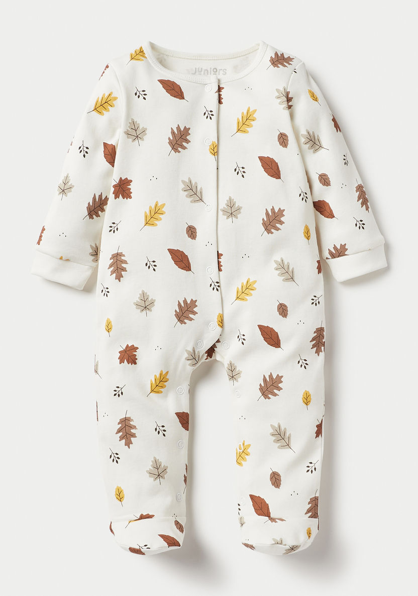 Juniors Printed Closed Feet Sleepsuit with Button Closure-Sleepsuits-image-2