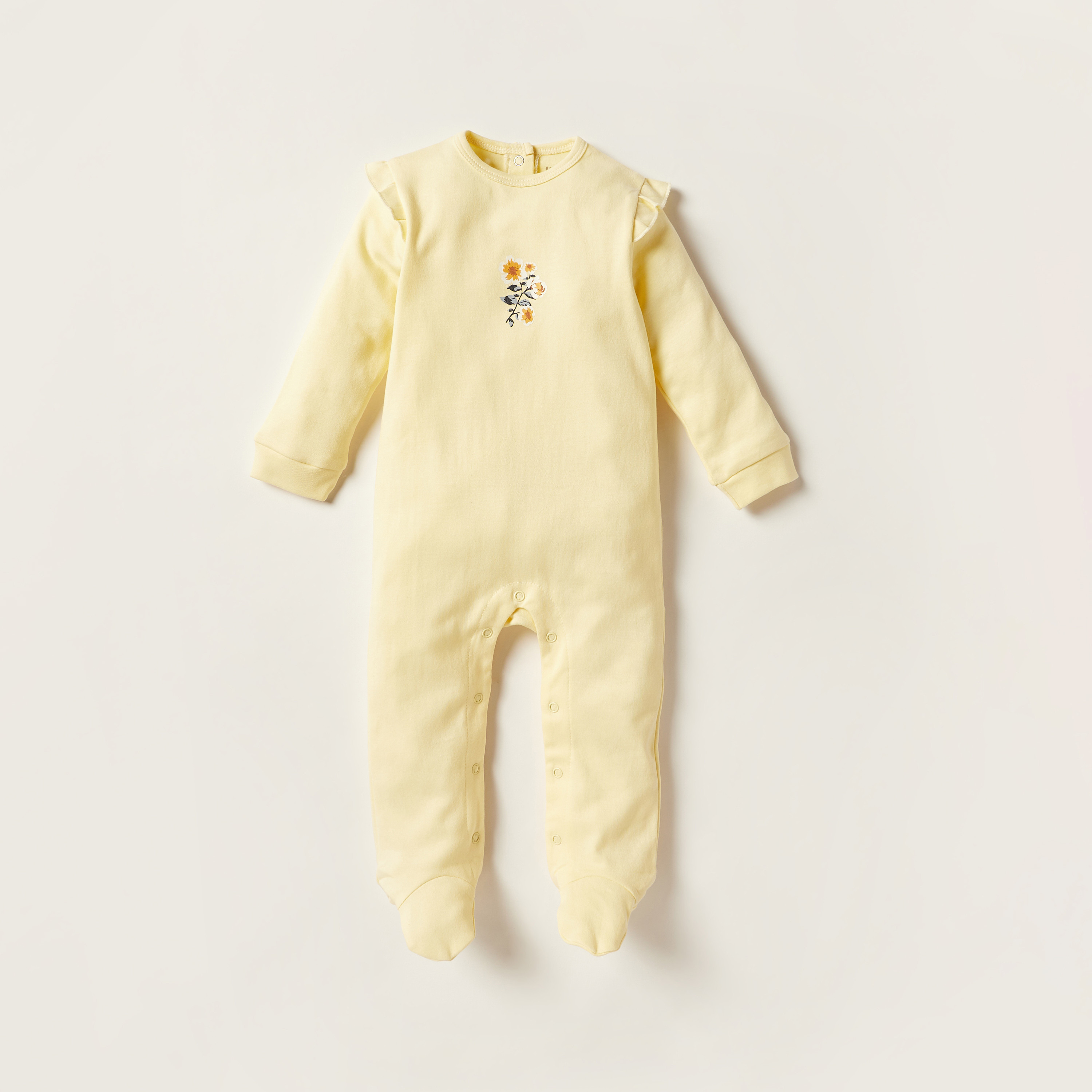 بدلات نوم بأقدام مغلقة وطبعات أزهار من جونيورز - طقم من قطعتين-baby-girls-clothing-nightwear-sleepsuits-image-3