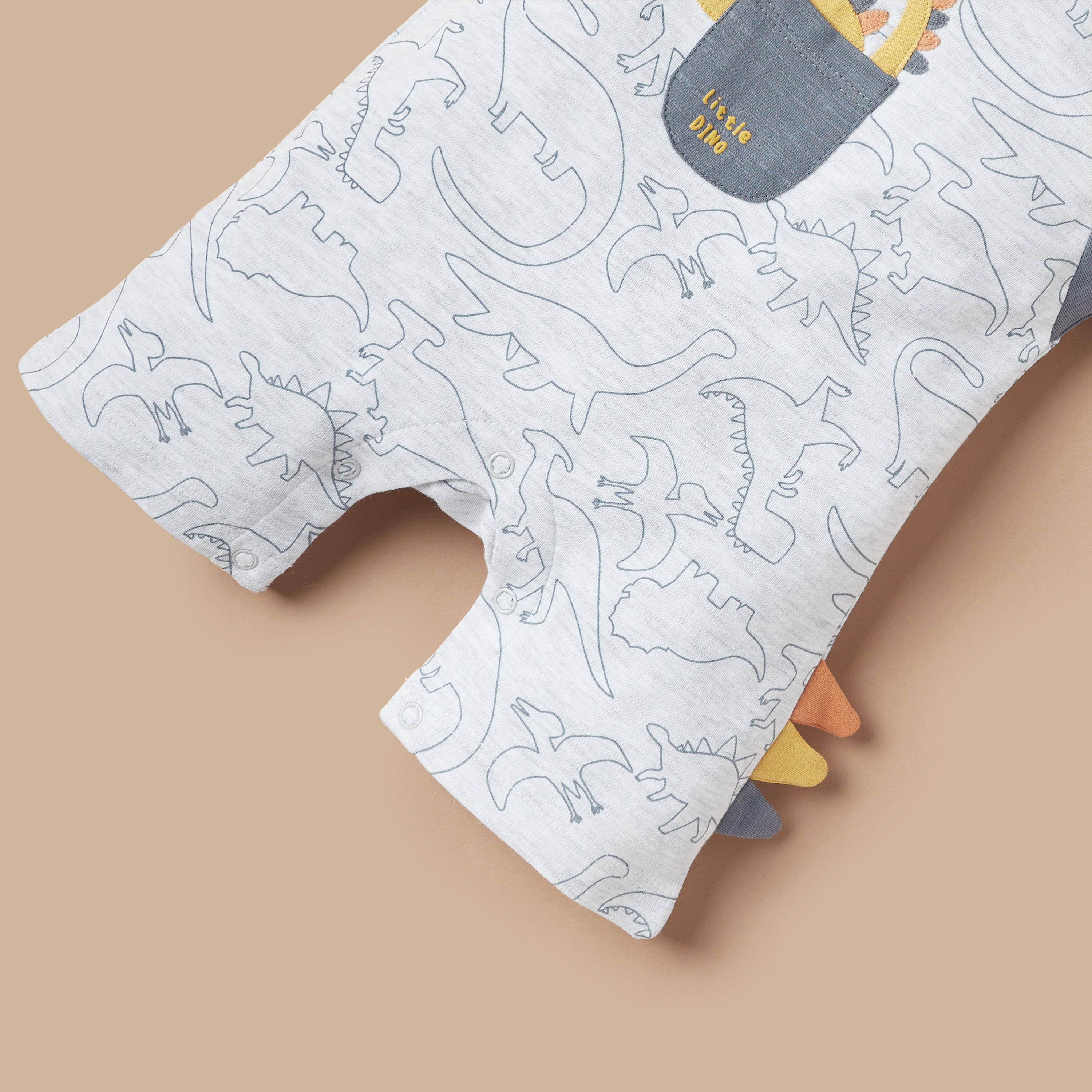 Juniors Dinosaur Print Romper with Raglan Sleeves-baby-boys-clothing-rompers-image-3