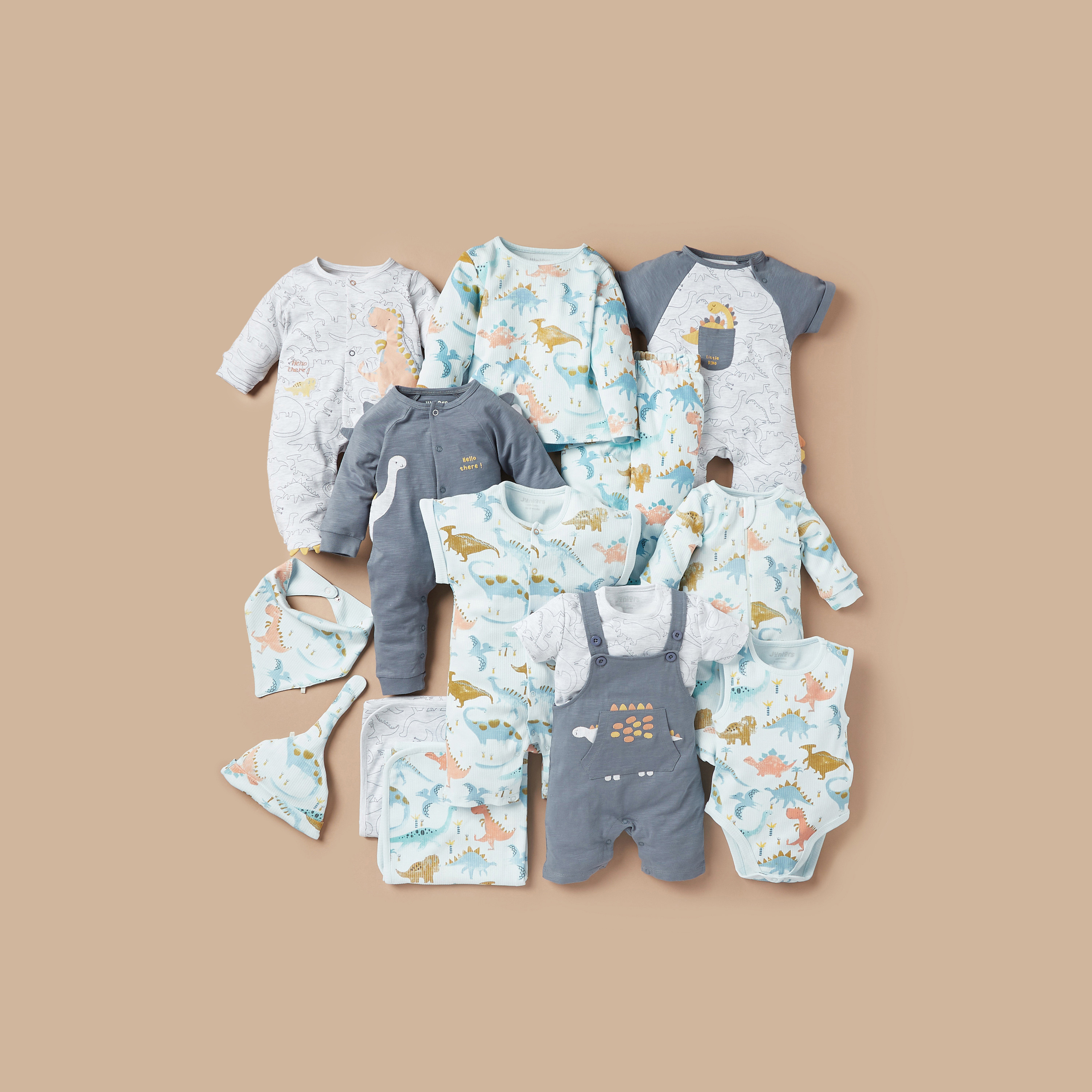 Juniors Dinosaur Print Romper with Raglan Sleeves-baby-boys-clothing-rompers-image-5
