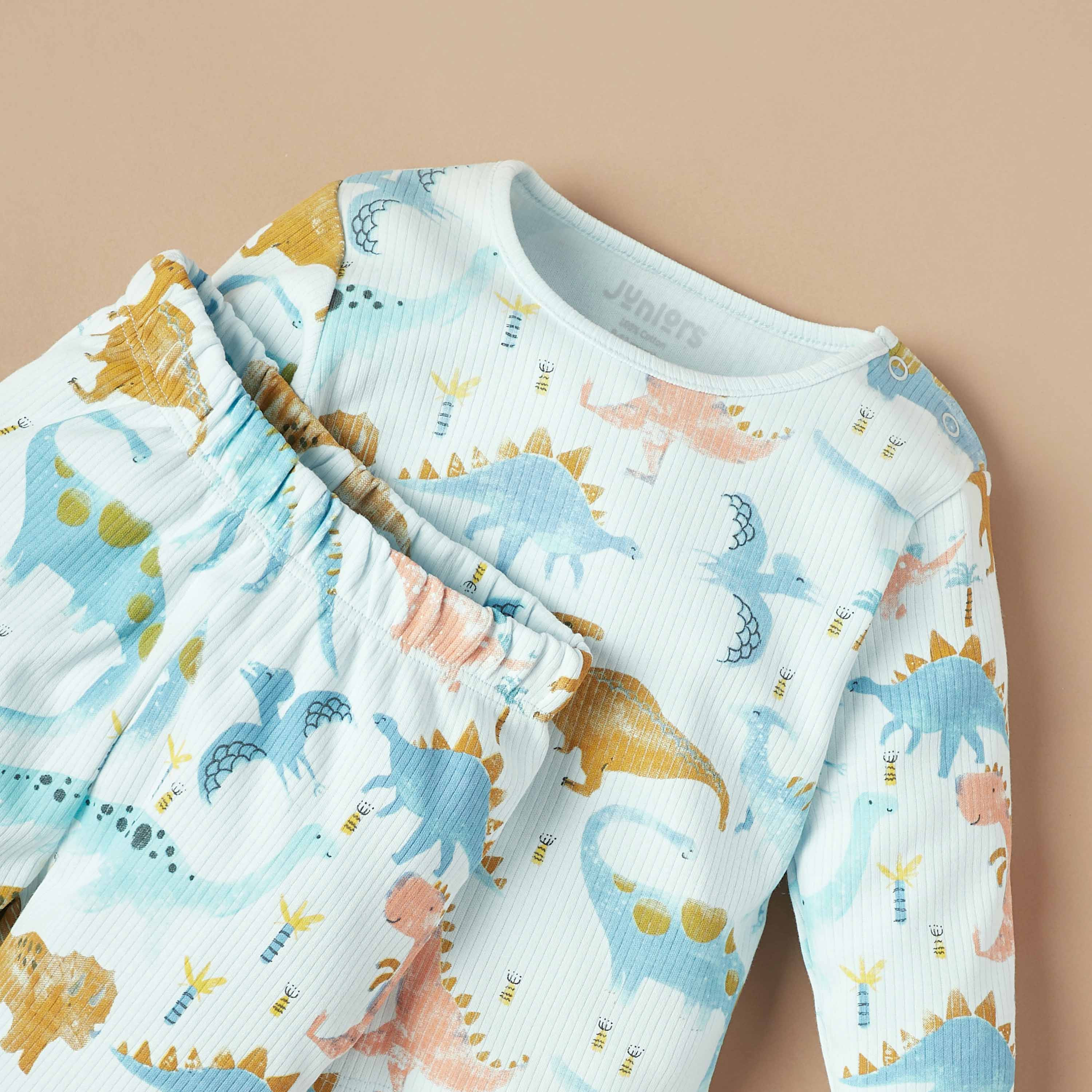Juniors All-Over Dinosaur Print T-shirt and Pyjama Set-baby-boys-clothing-nightwear-pyjamasets-image-4