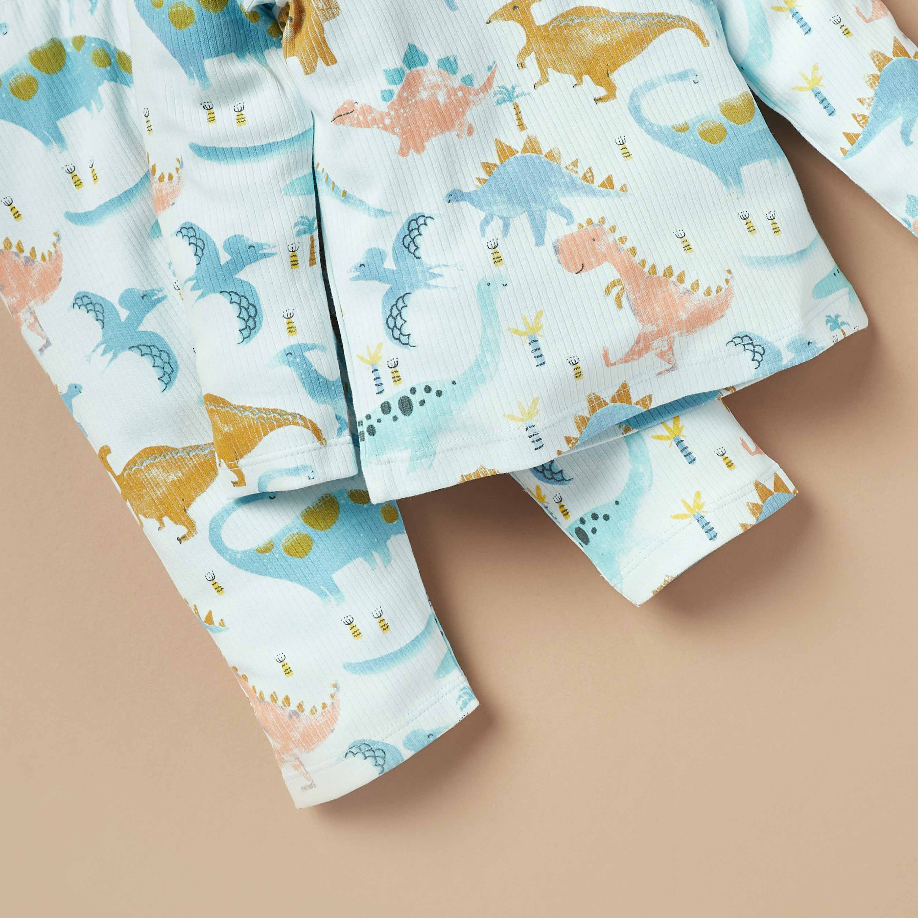 Juniors All-Over Dinosaur Print T-shirt and Pyjama Set-baby-boys-clothing-nightwear-pyjamasets-image-5