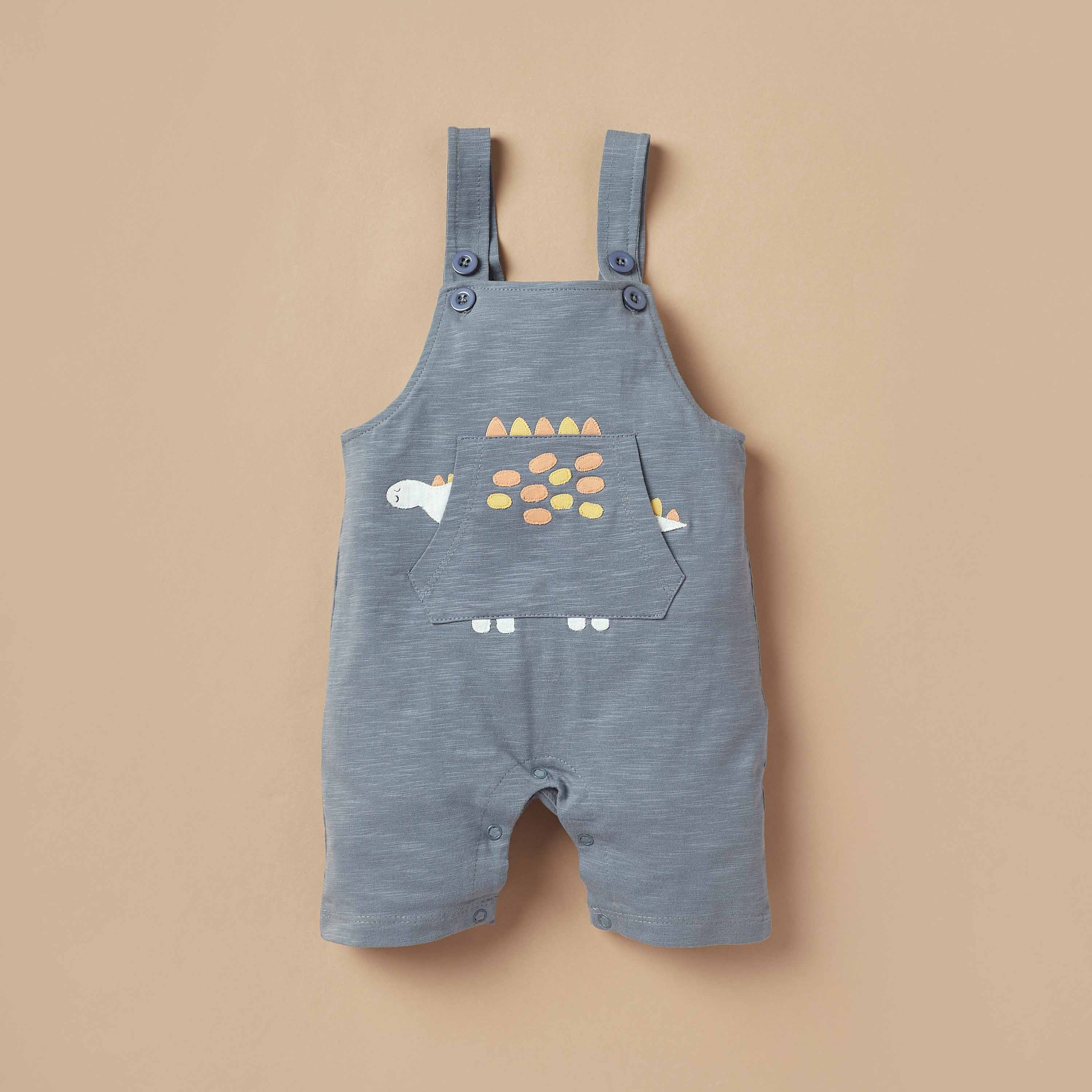 طقم دنغري وتيشيرت بأكمام قصيرة وطبعات ديناصور من جونيورز-baby-boys-clothing-winterwear-rompers-image-3