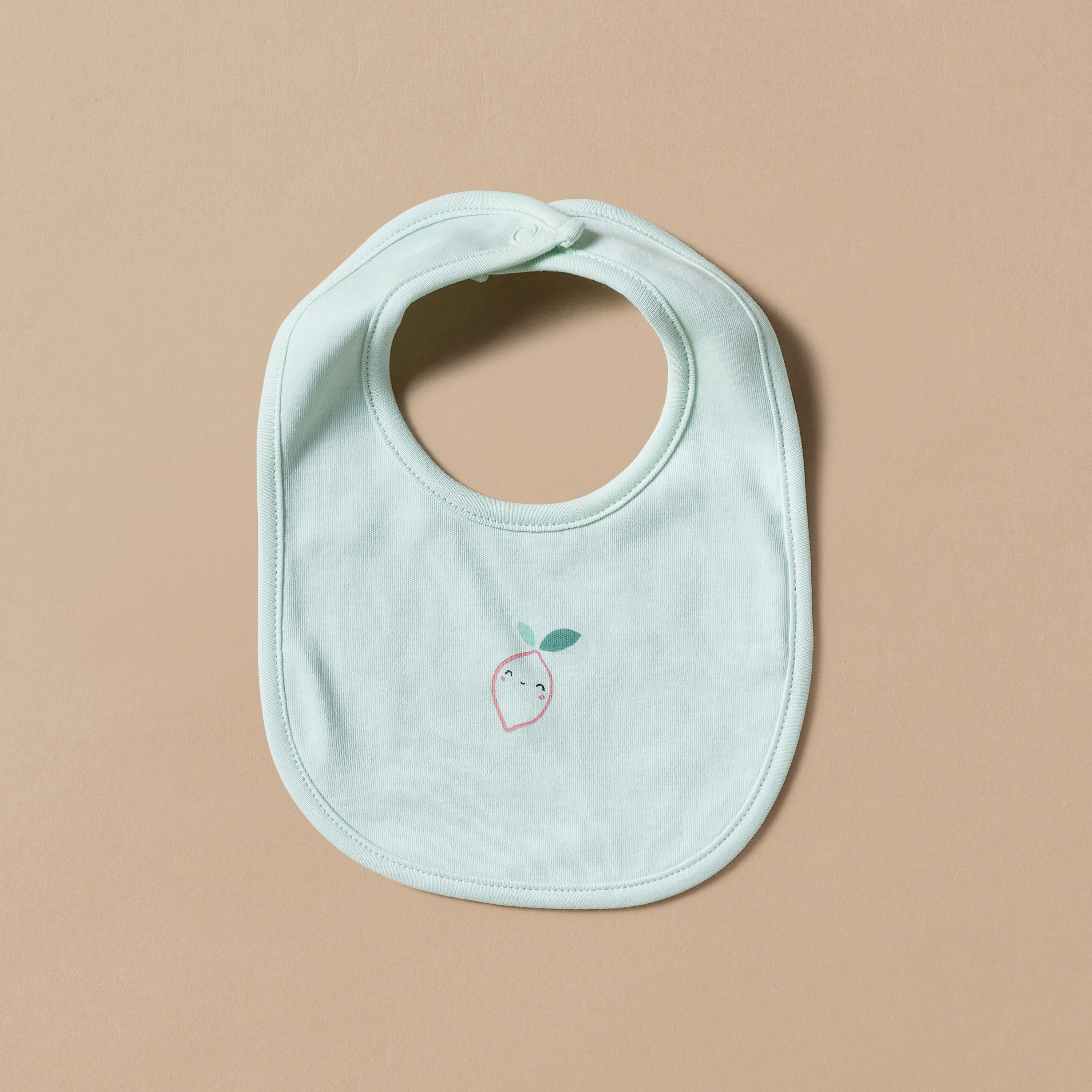Juniors Lemon Print Bib with Snap Button Closure - Set of 2-baby-feeding-bibs-image-2