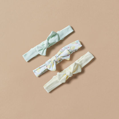 Juniors Assorted Elasticated Headband with Bow Detail - Set of 3-Hair Accessories-image-0