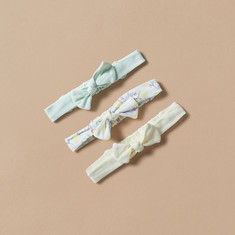 Juniors Assorted Elasticated Headband with Bow Detail - Set of 3