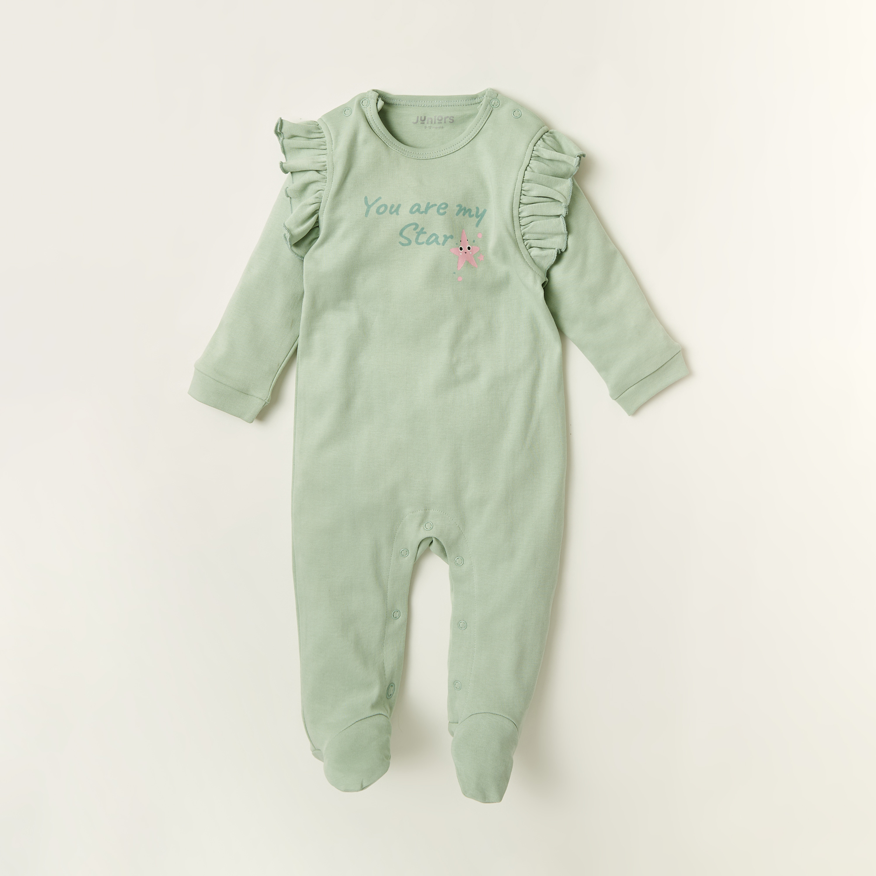 Juniors Printed Sleepsuit with Long Sleeves - Set of 2-baby-girls-clothing-nightwear-sleepsuits-image-2