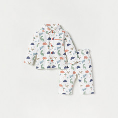 Juniors All-Over Dinosaur Print Shirt and Pyjama Set