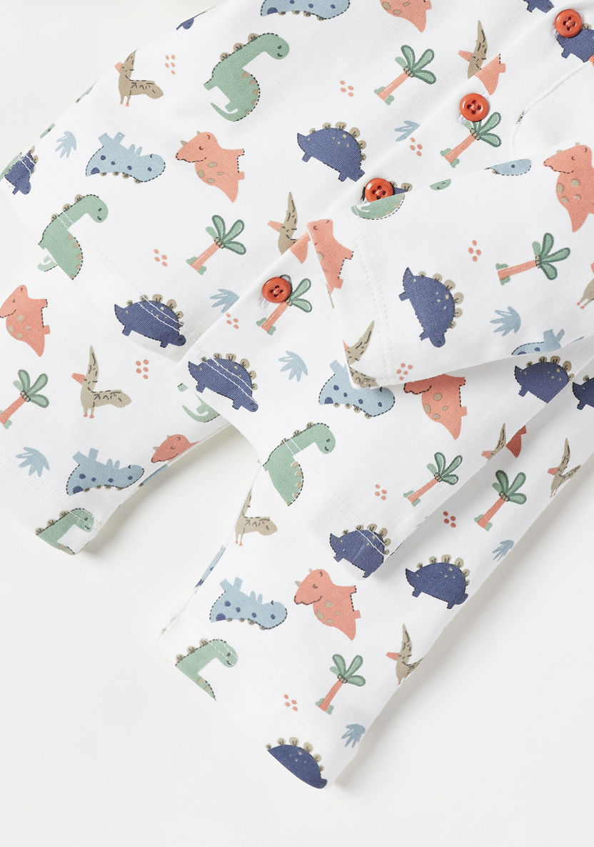Juniors All-Over Dinosaur Print Shirt and Pyjama Set-Pyjama Sets-image-2