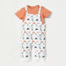 Juniors Printed Dungarees and T-shirt Set-Rompers%2C Dungarees and Jumpsuits-thumbnail-0