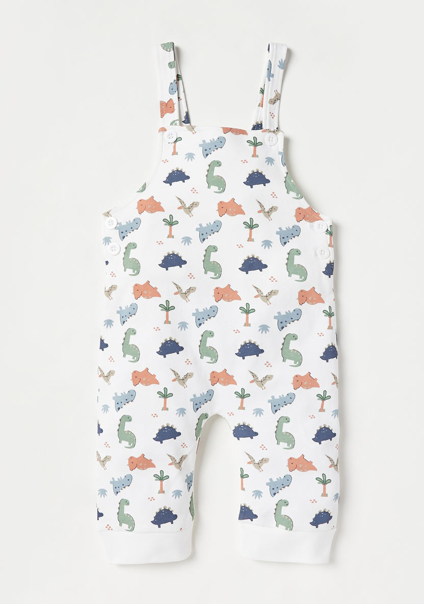 Juniors Printed Dungarees and T-shirt Set-Rompers%2C Dungarees and Jumpsuits-image-4