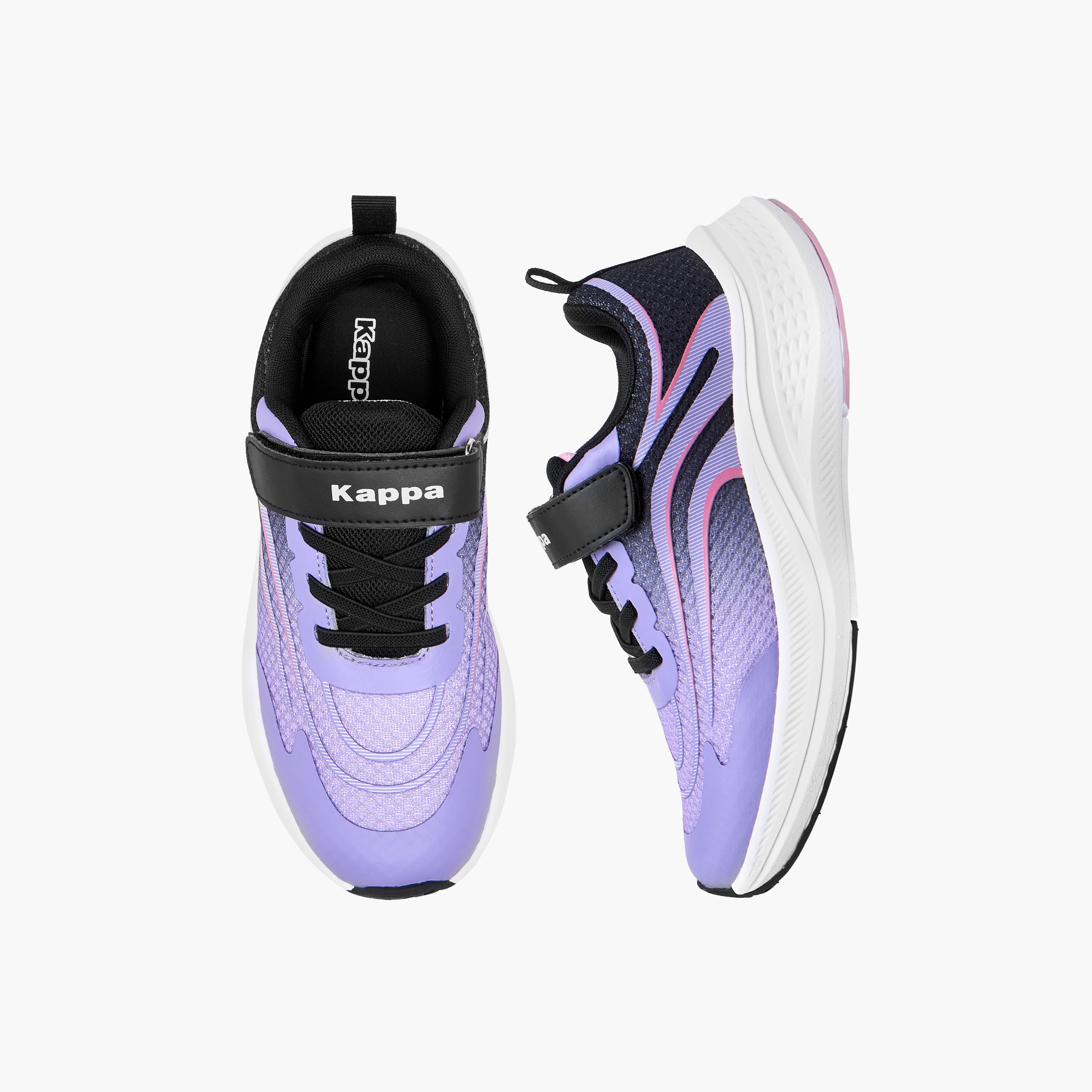 Kappa Girls' Textured Sports Shoes with Hook and Loop Closure-girls-shoes-sneakers-image-1