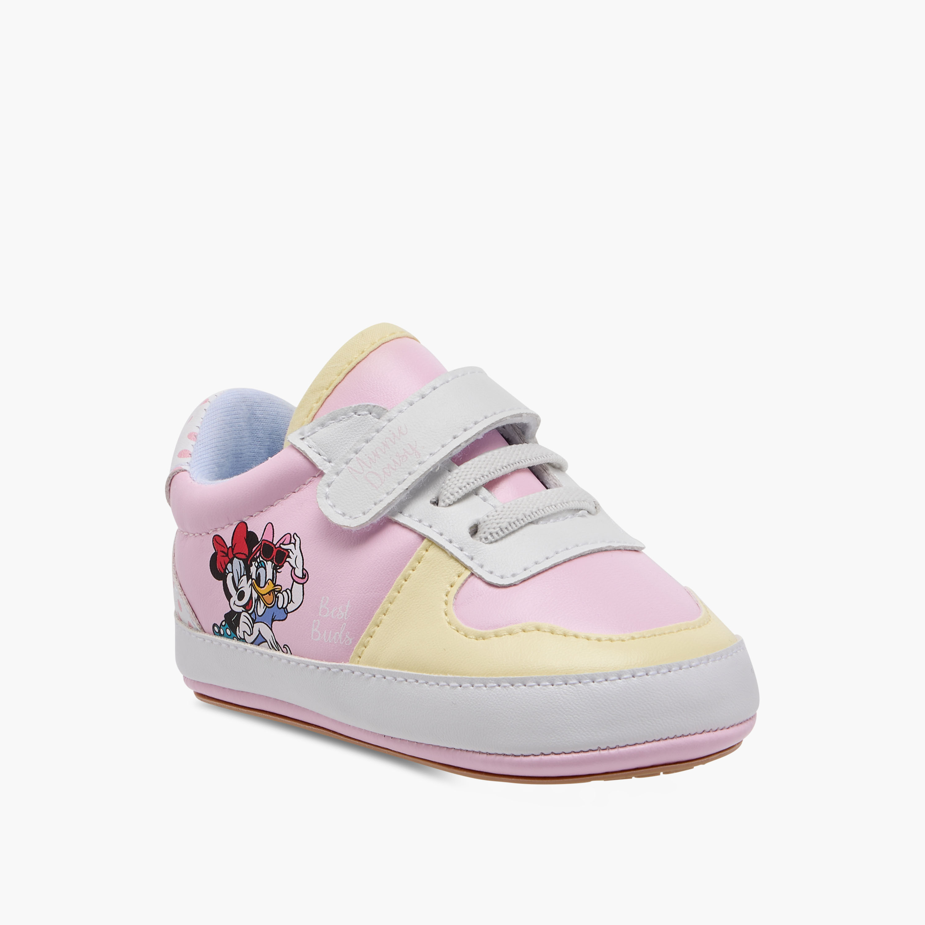 Juniors Minnie Mouse and Daisy Duck Print Booties with Hook and Loop Closure-baby-girls-shoes-closedshoes-image-2