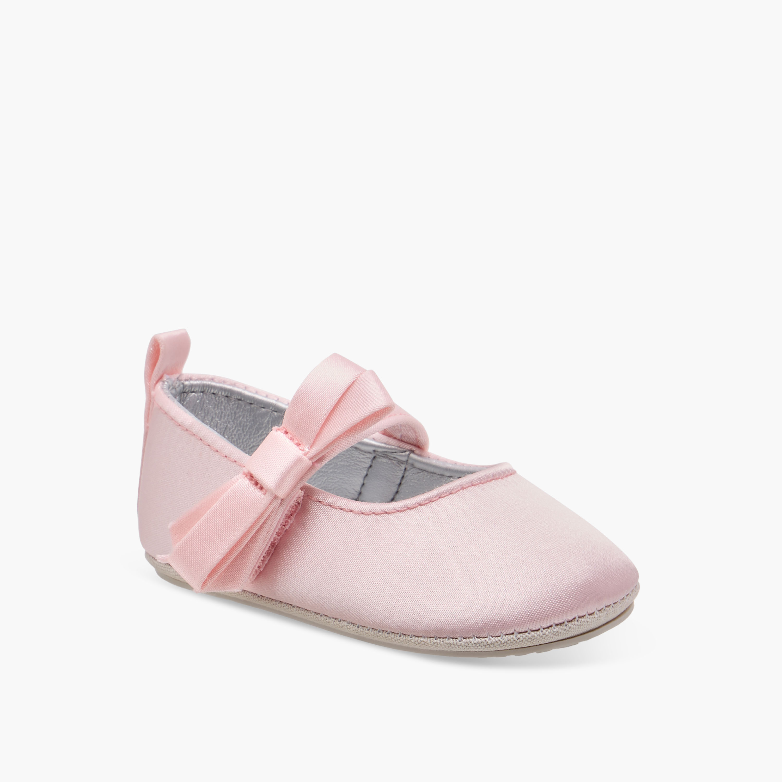 Giggles Bow Accent Booties with Hook and Loop Closure-baby-girls-shoes-closedshoes-image-2