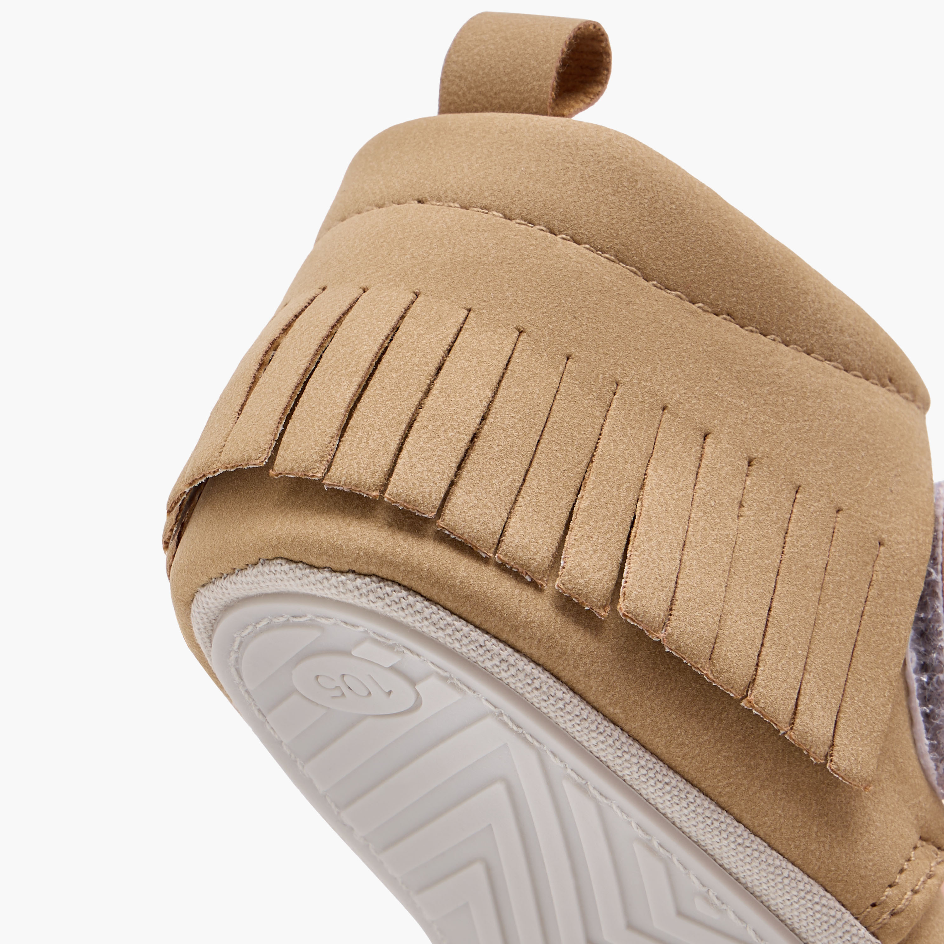 Giggles Fringe Detail Booties with Hook and Loop Closure-baby-boys-shoes-closedshoes-image-5