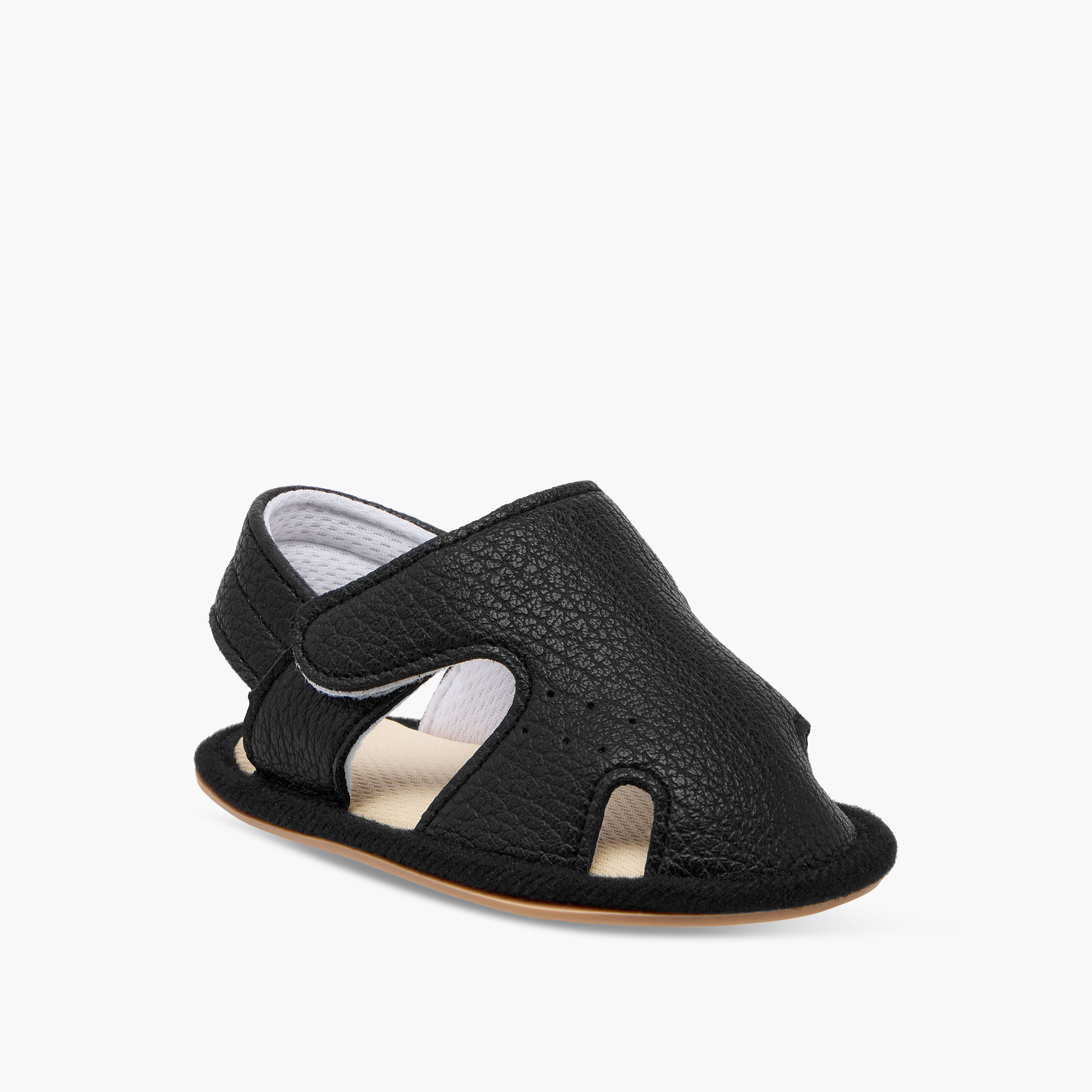 Juniors Textured Booties with Hook and Loop Closure-baby-boys-shoes-closedshoes-image-2