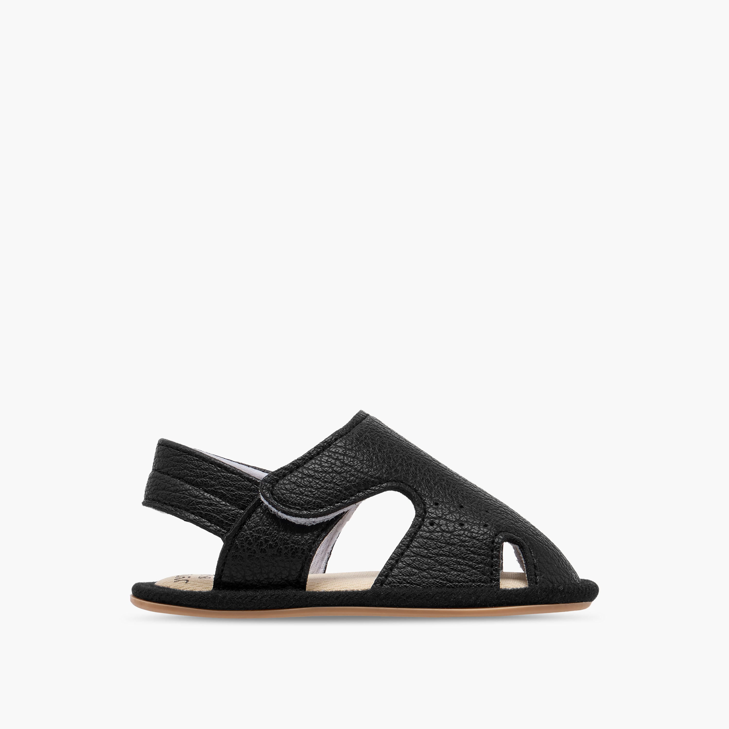 Juniors Textured Booties with Hook and Loop Closure-baby-boys-shoes-closedshoes-image-3