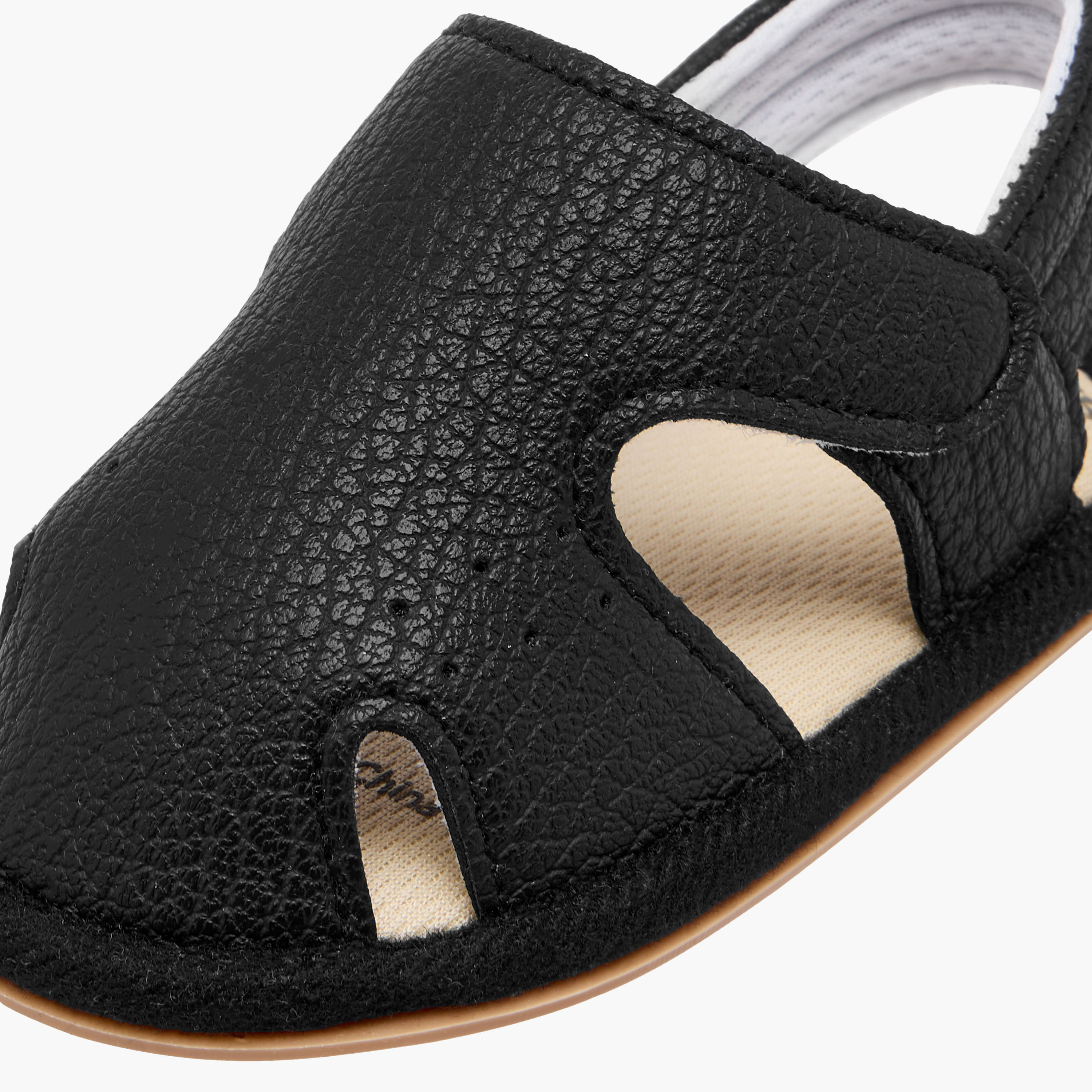 Juniors Textured Booties with Hook and Loop Closure-baby-boys-shoes-closedshoes-image-4