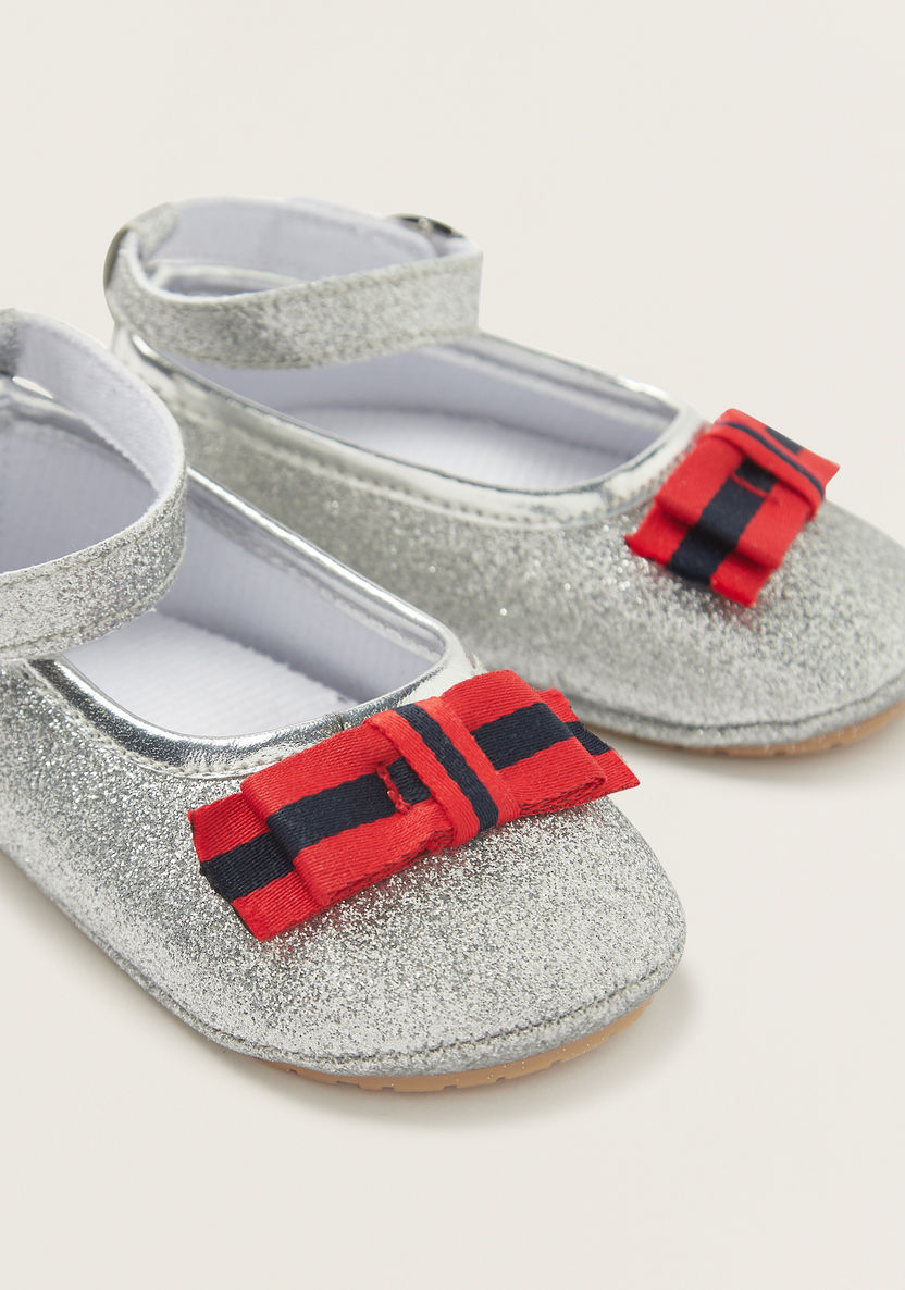 Juniors Glitter Detail Booties with Buckle Closure and Bow-Casual-image-2