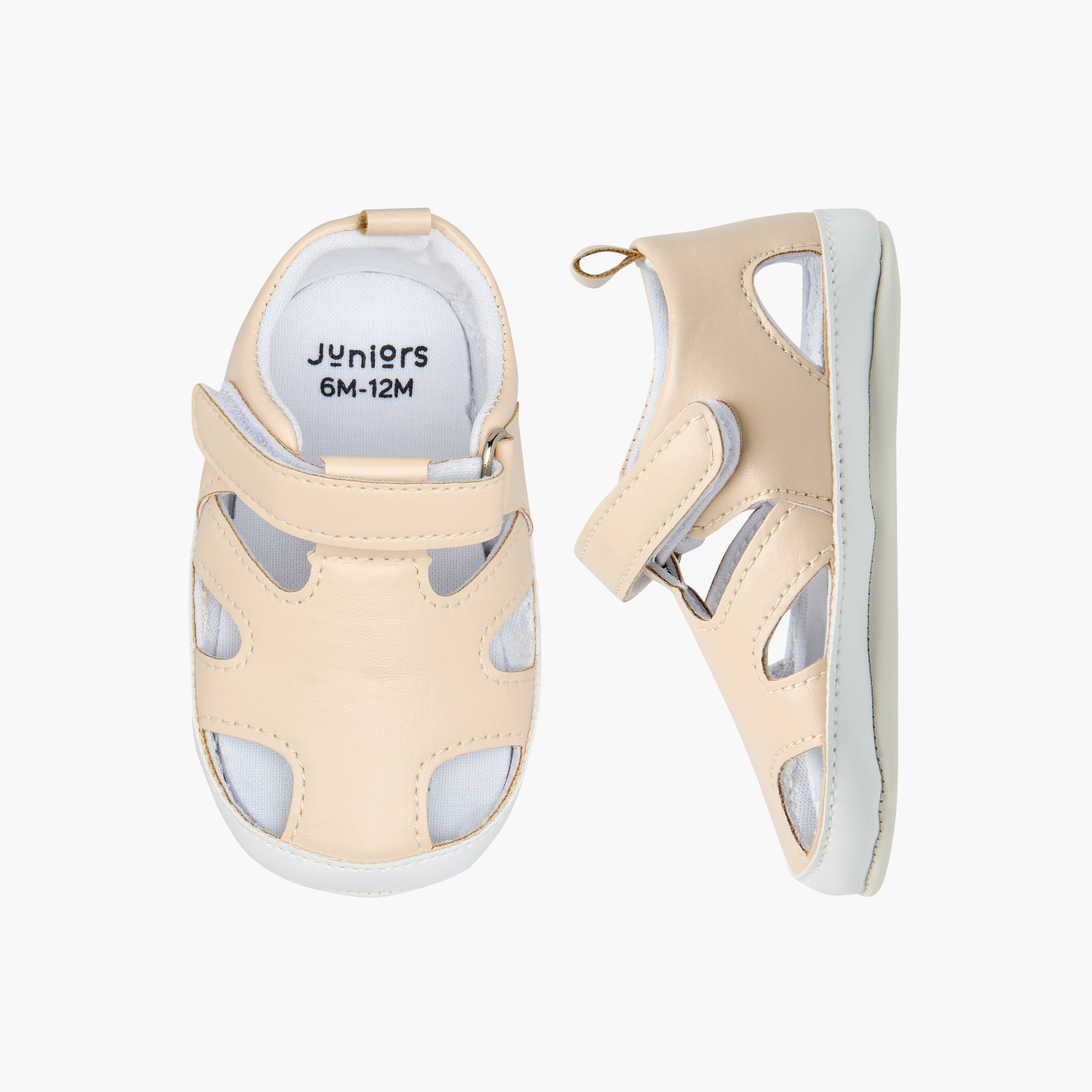 Juniors Solid Booties with Hook and Loop Closure-baby-boys-shoes-closedshoes-image-1