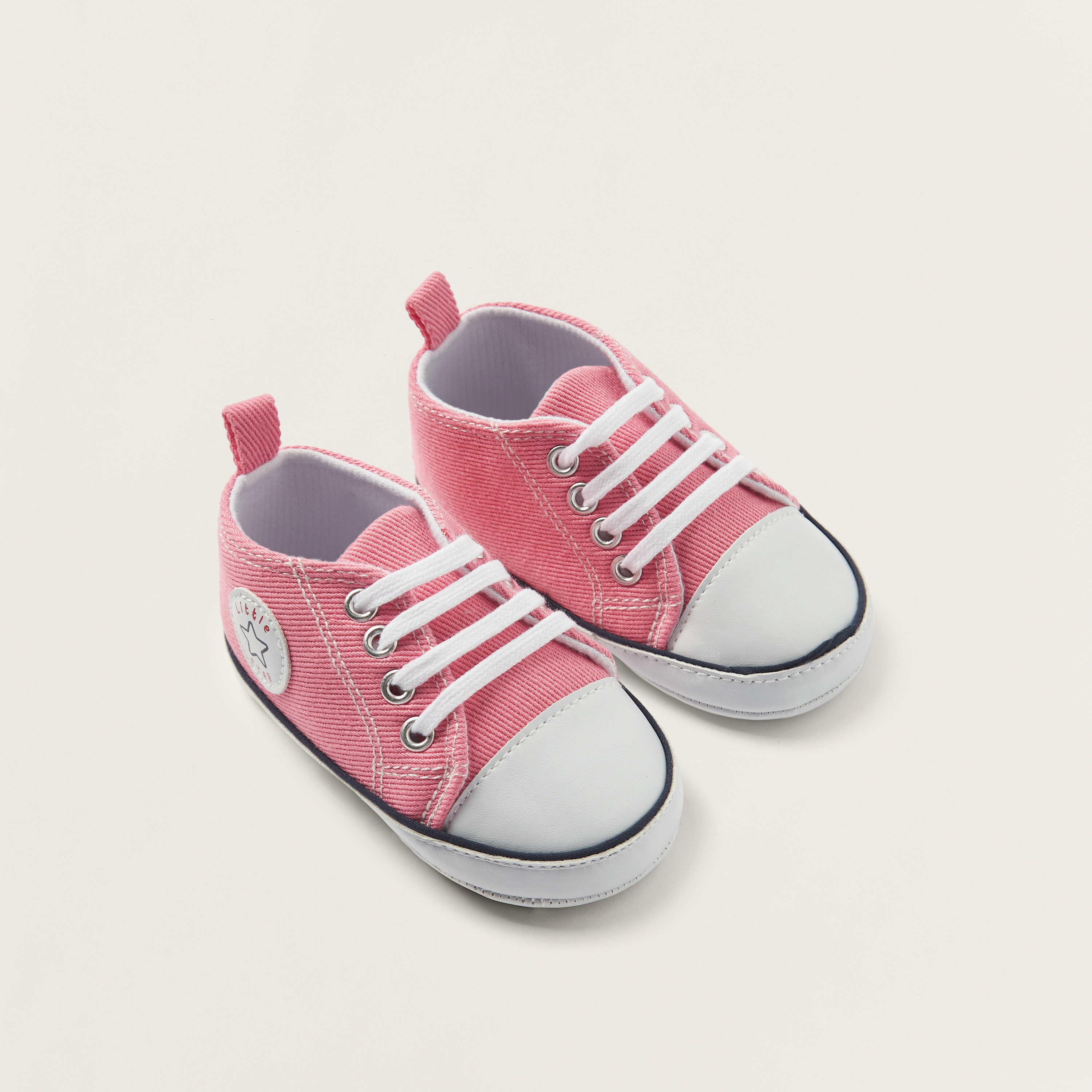 Juniors Textured Slip-On Booties with Lace-Up Closure-baby-girls-shoes-booties-image-2