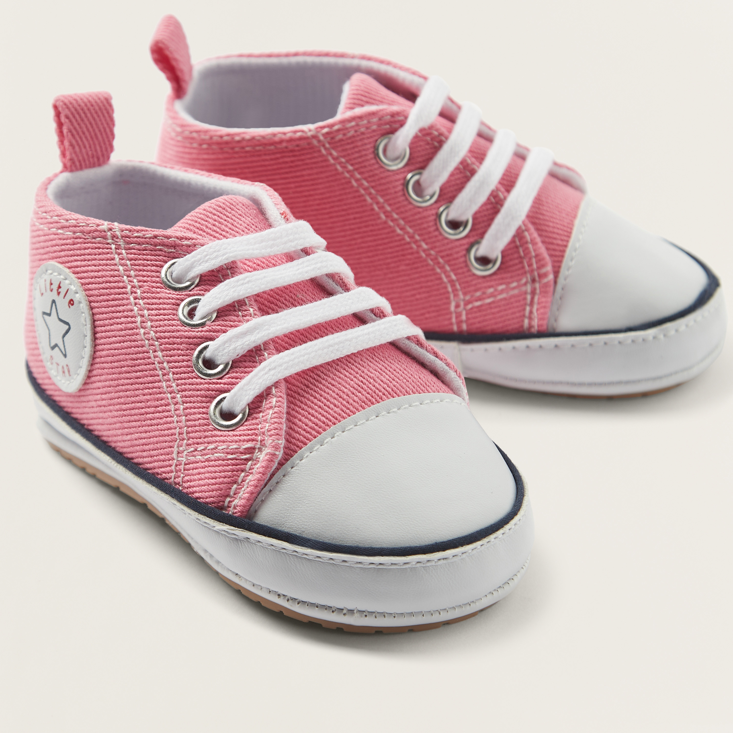 Juniors Textured Slip-On Booties with Lace-Up Closure-baby-girls-shoes-booties-image-3