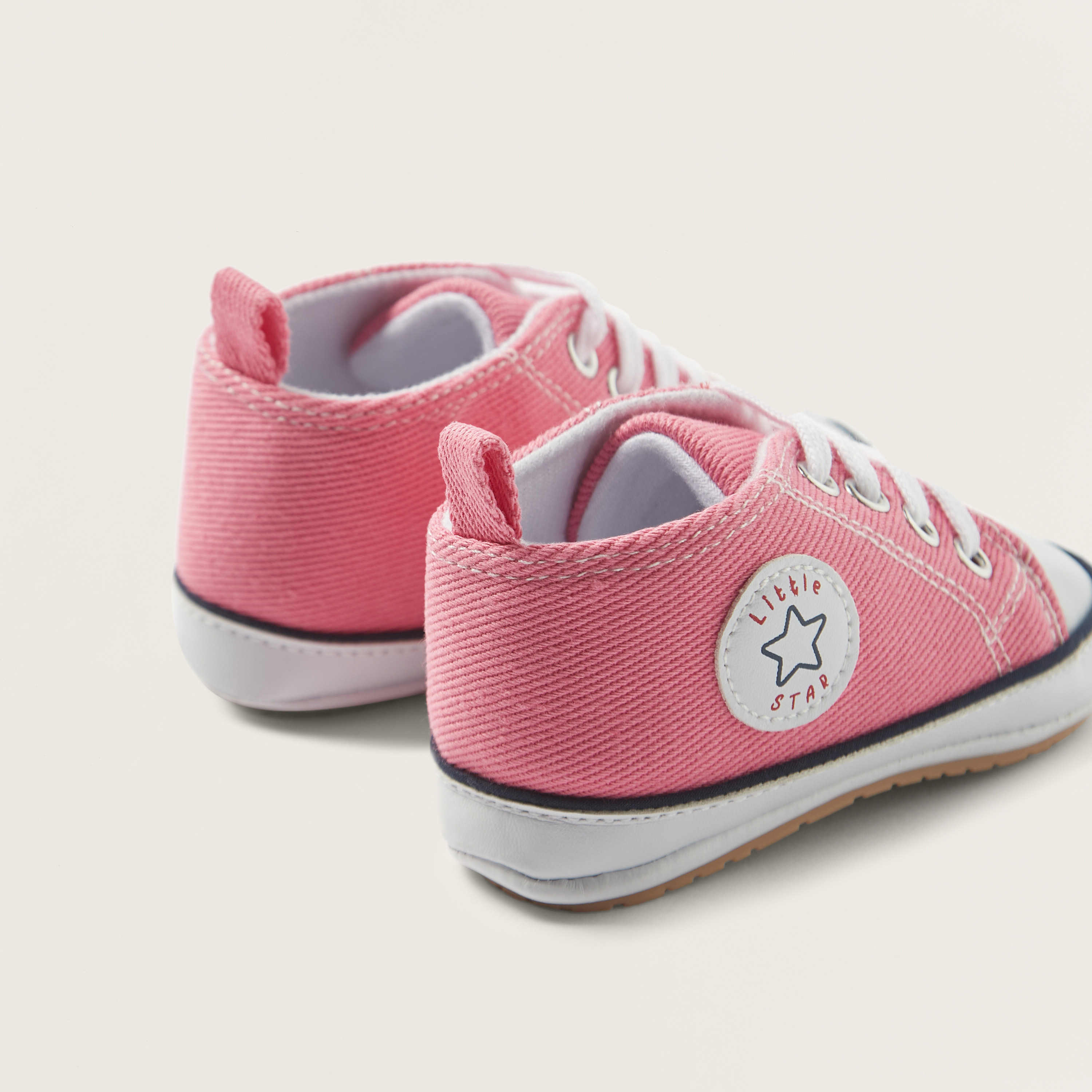 Juniors Textured Slip-On Booties with Lace-Up Closure-baby-girls-shoes-booties-image-4
