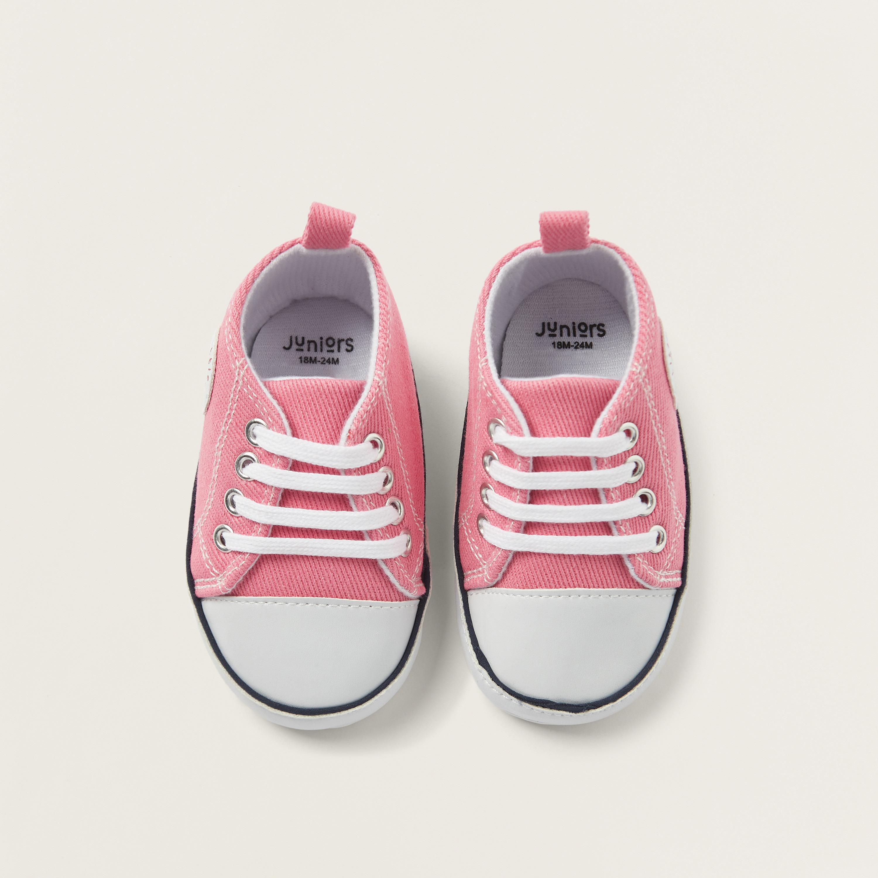 Juniors Textured Slip-On Booties with Lace-Up Closure-baby-girls-shoes-booties-image-5