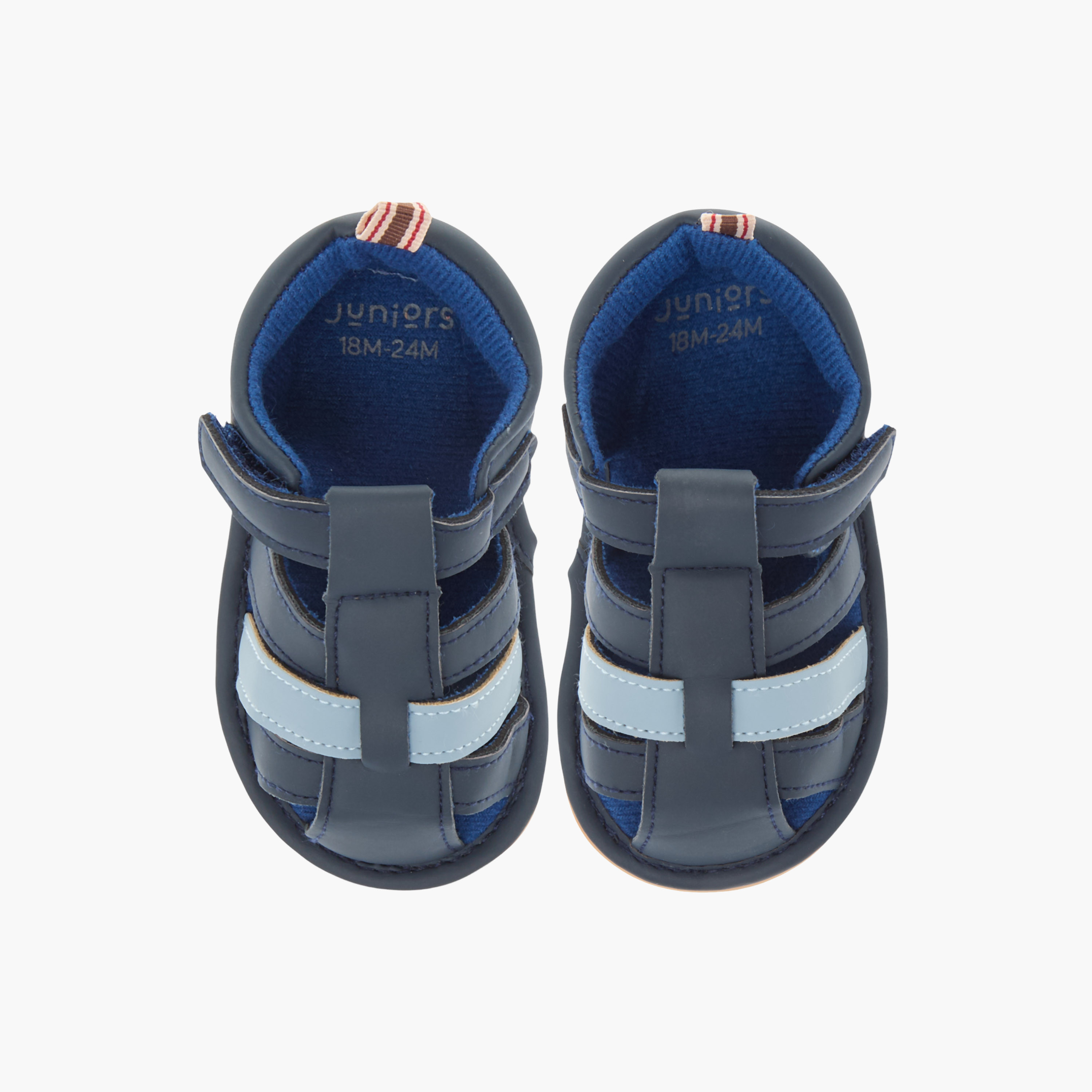 Juniors Colourblock Sandals with Hook and Loop Closure-baby-boys-shoes-closedshoes-image-1