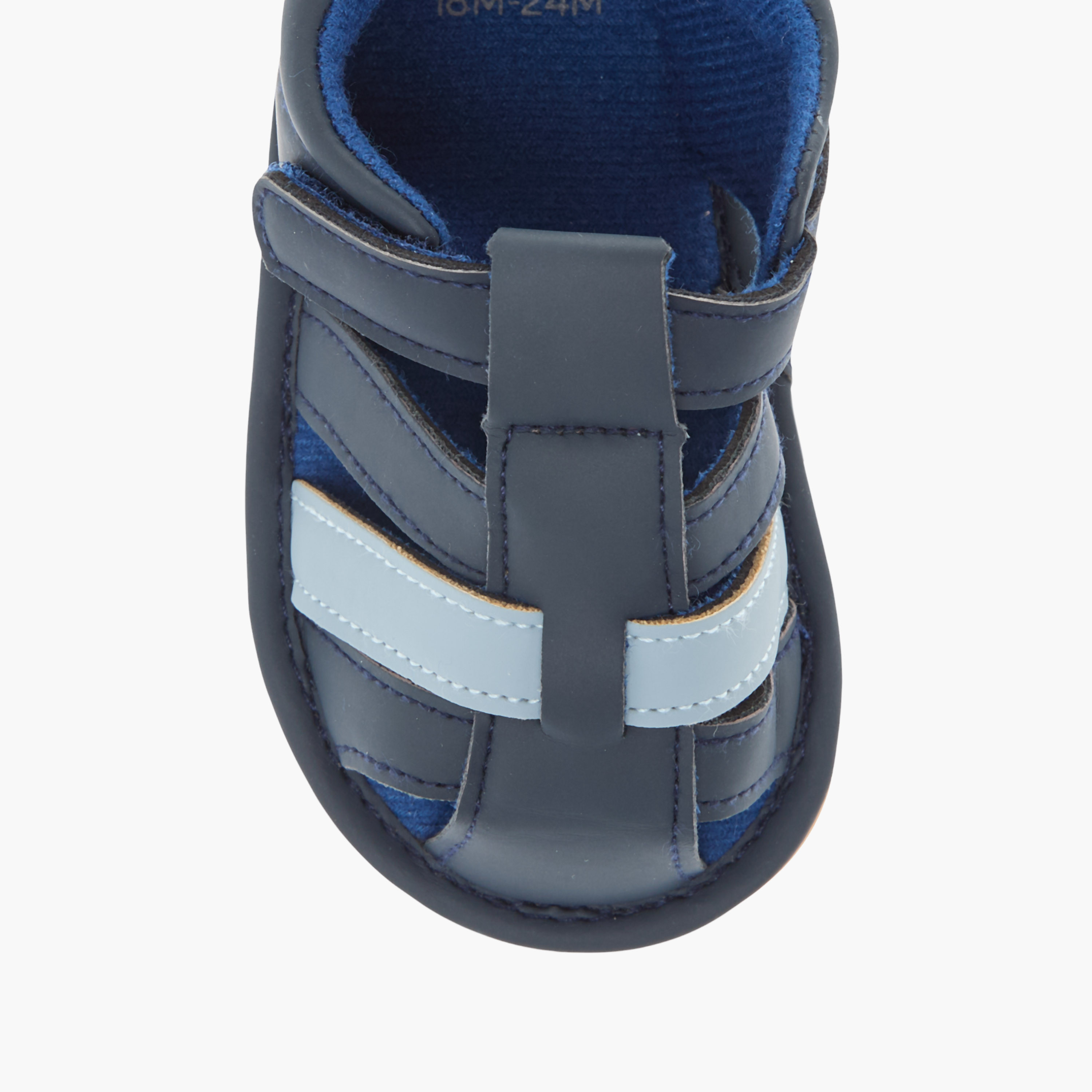 Juniors Colourblock Sandals with Hook and Loop Closure-baby-boys-shoes-closedshoes-image-3