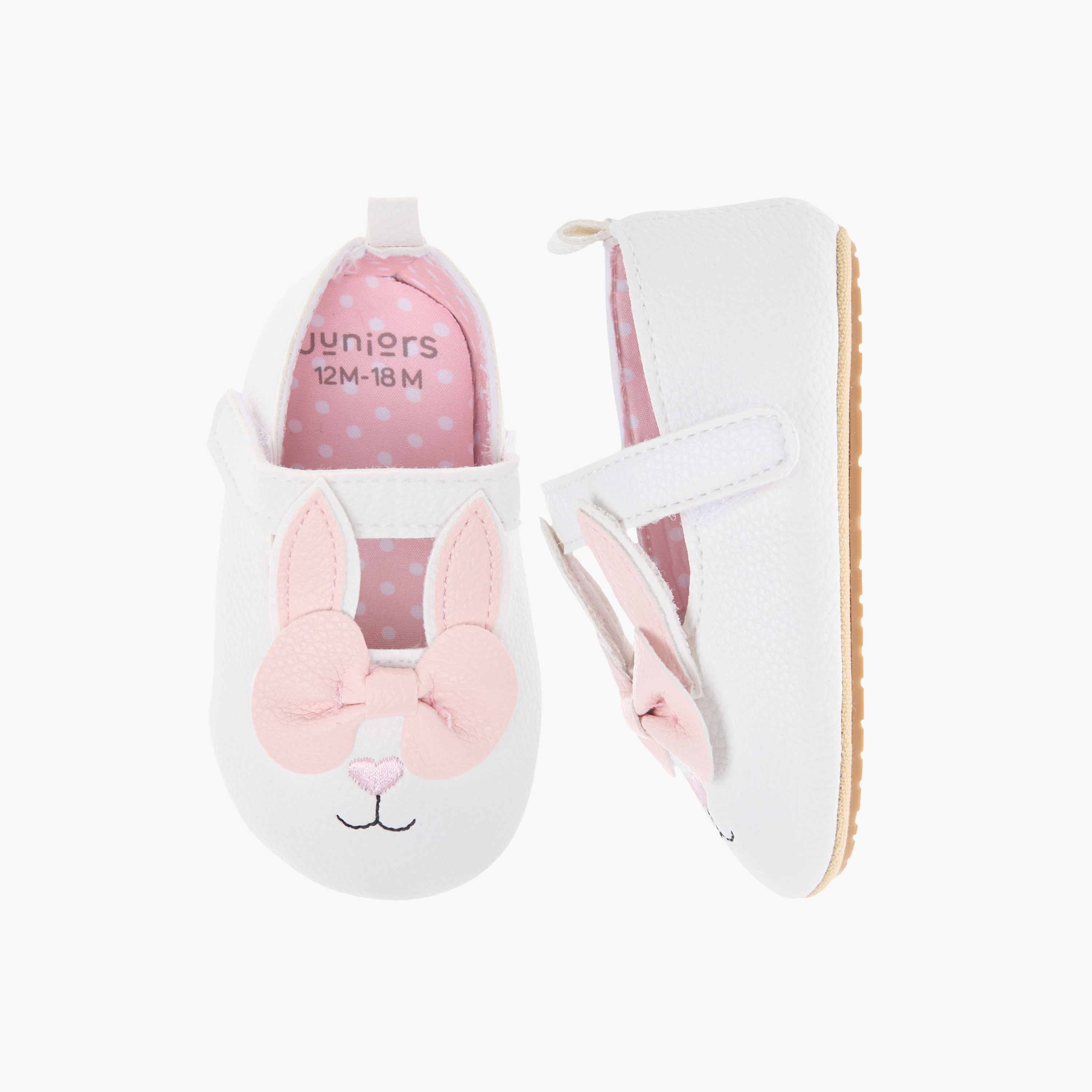 بوت بزخارف أرنب وشريط إغلاق لاصق من جونيورز-baby-girls-shoes-closedshoes-image-1