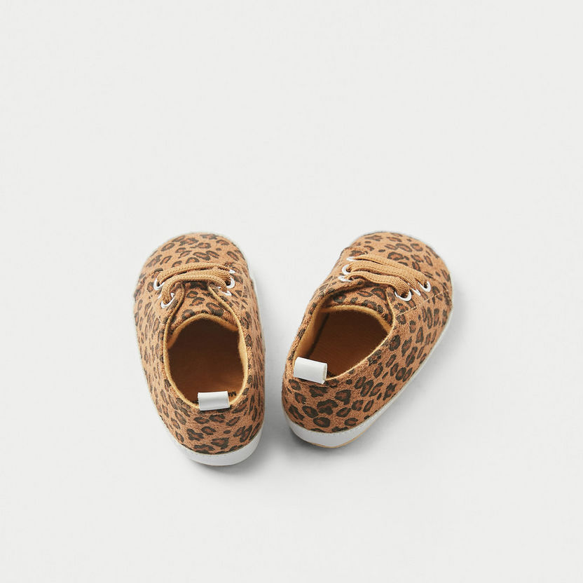Juniors Animal Print Booties with Lace Detail-Booties-image-0