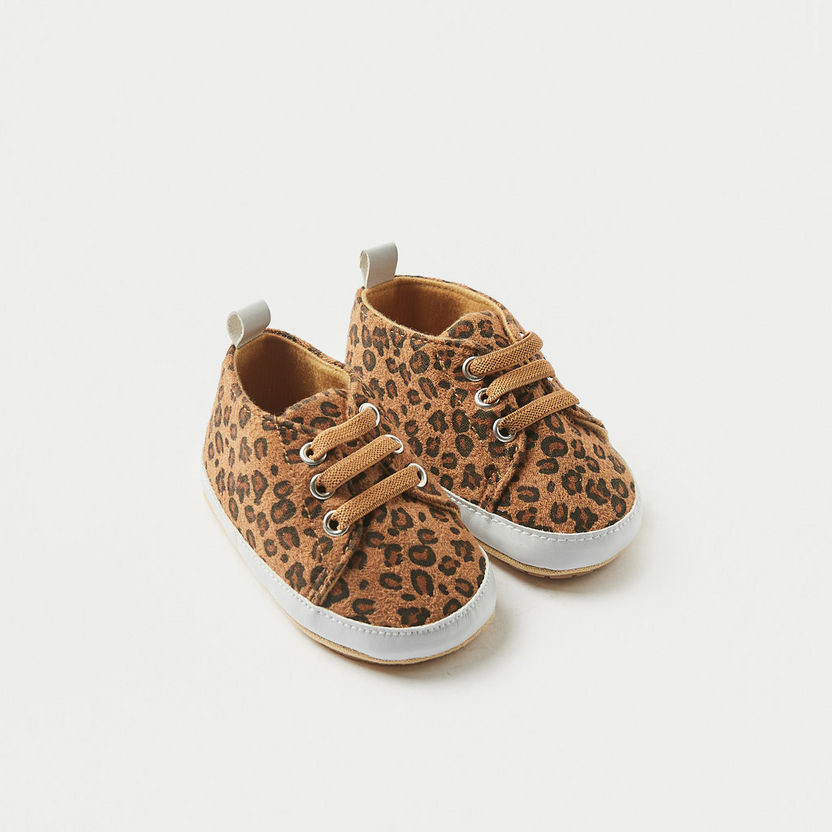 Juniors Animal Print Booties with Lace Detail-Booties-image-1