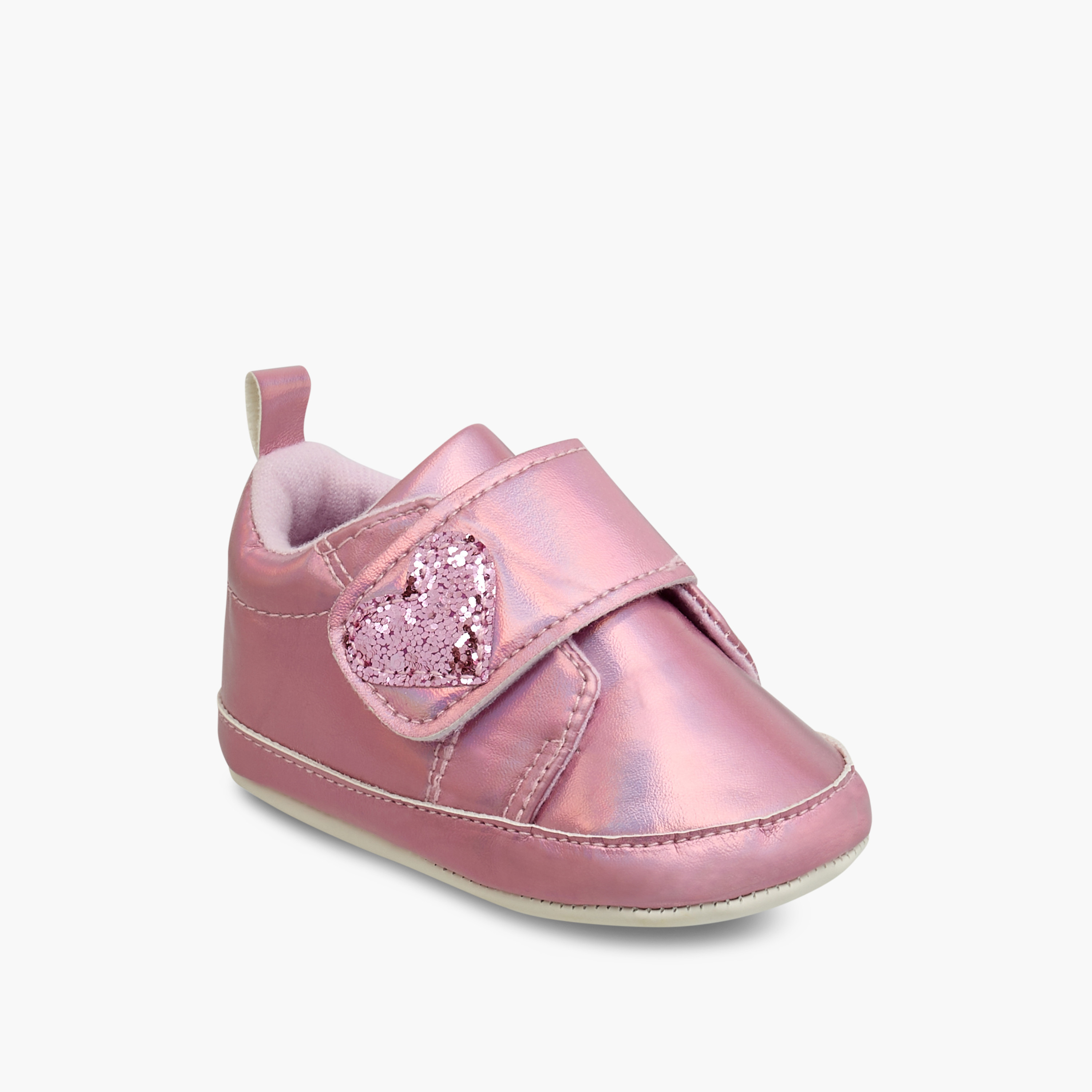 بوت بزخارف قلب وشريط إغلاق لاصق من جونيورز-baby-girls-shoes-closedshoes-image-2