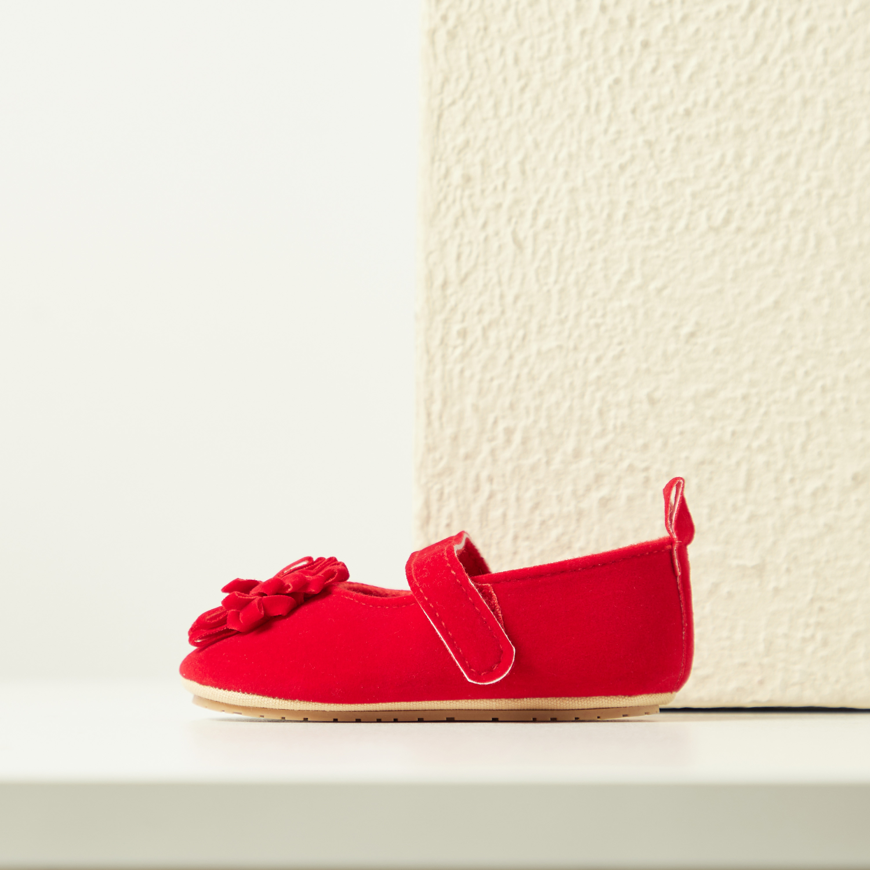 Juniors Bow Accent Booties with Hook and Loop Closure-baby-girls-shoes-booties-image-1