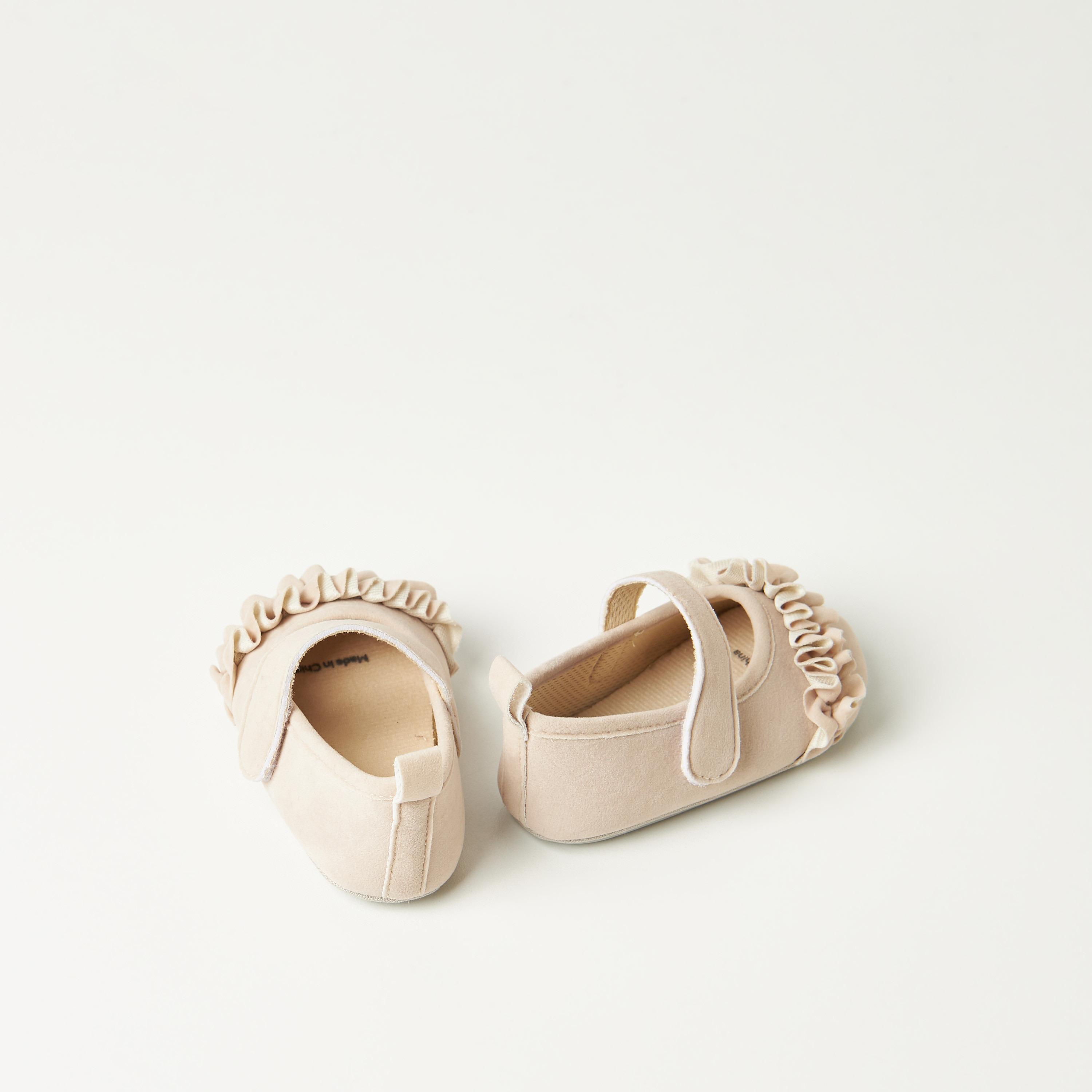 Giggles Solid Slip-On Booties with Ruffle Detail-baby-girls-shoes-closedshoes-image-2