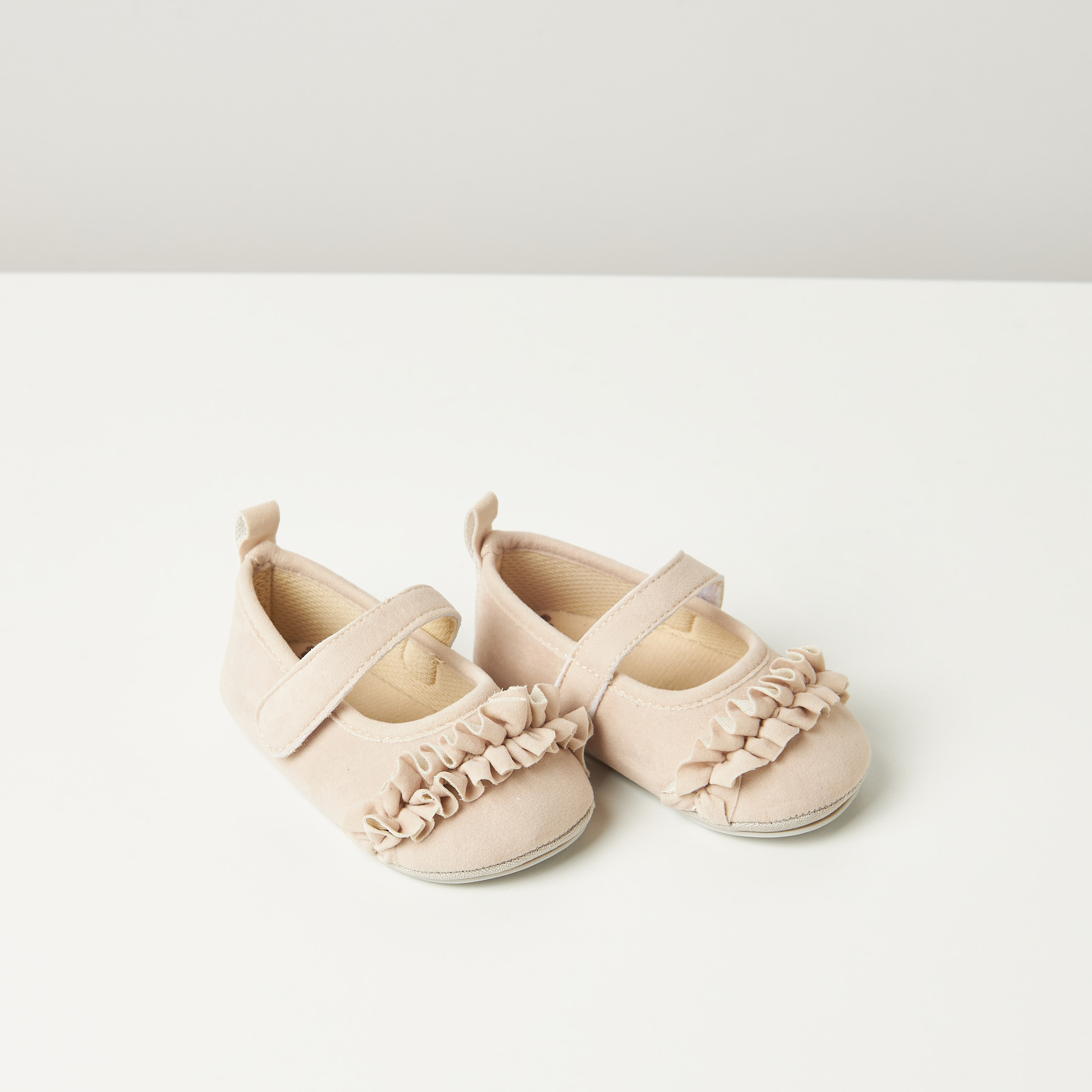 Giggles Solid Slip-On Booties with Ruffle Detail-baby-girls-shoes-closedshoes-image-3