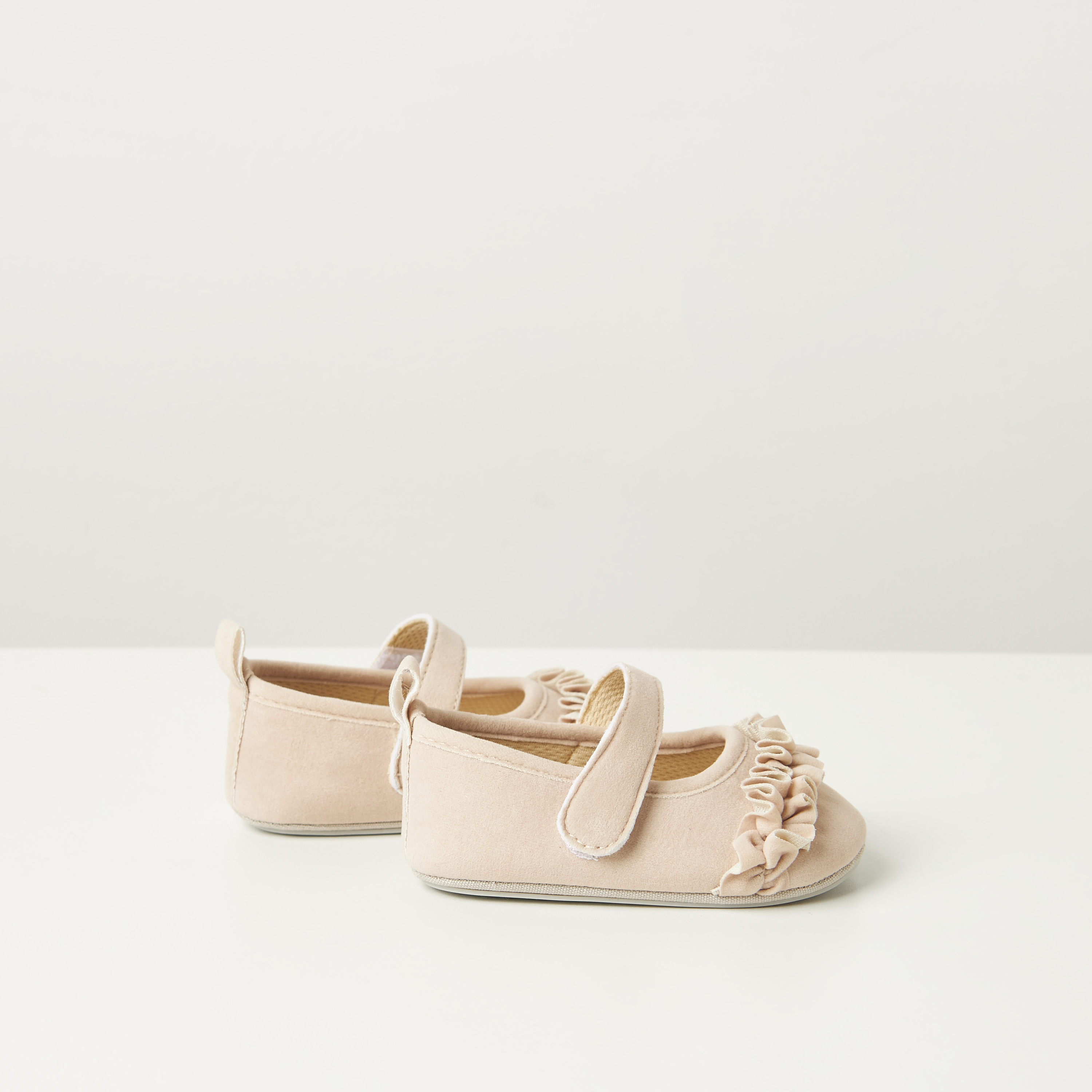 Giggles Solid Slip-On Booties with Ruffle Detail-baby-girls-shoes-closedshoes-image-4