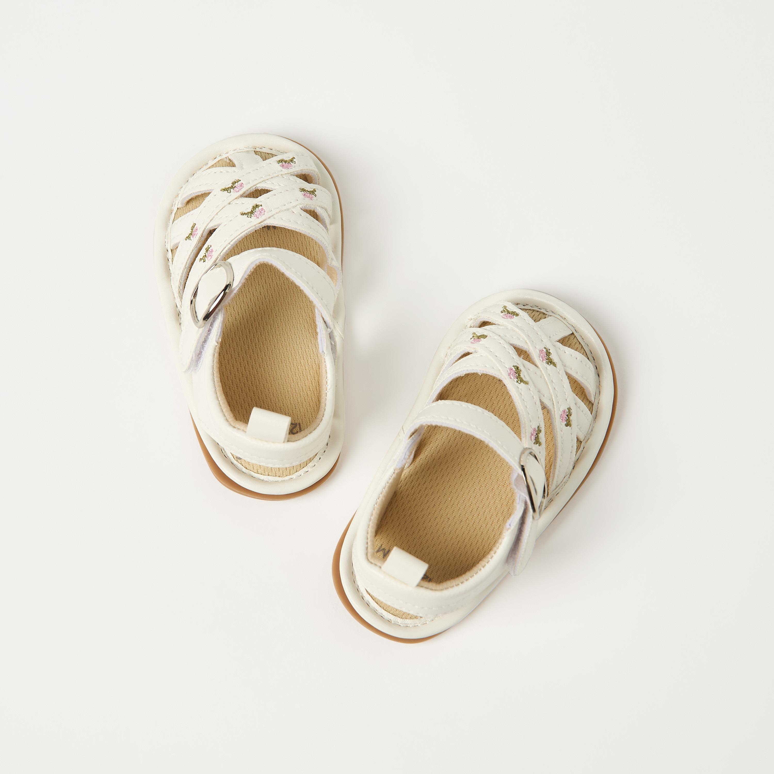 Juniors Floral Embroidered Sandals with Hook and Loop Closure-promo_babyshop_Buy3for10_UAE230426-image-1