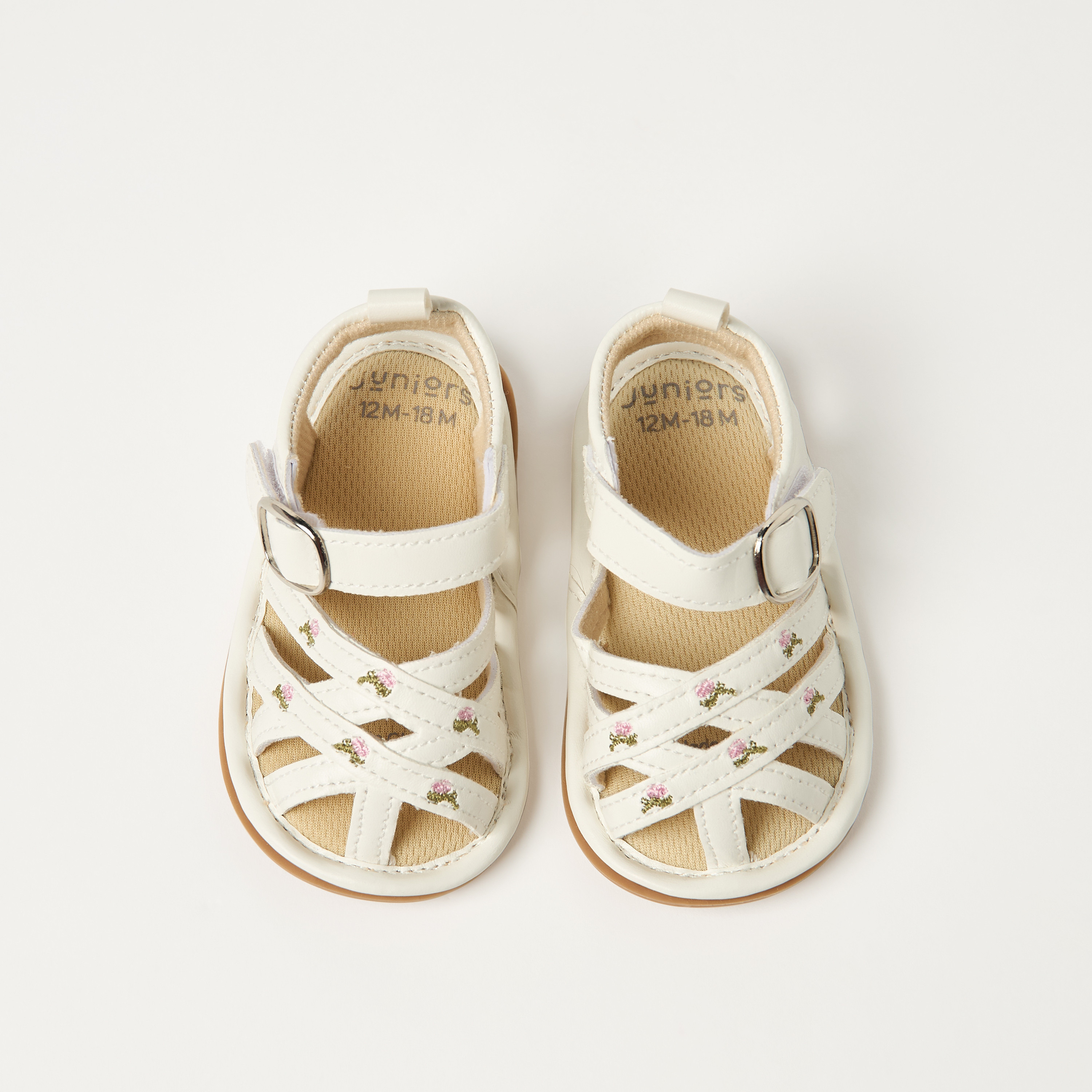 Juniors Floral Embroidered Sandals with Hook and Loop Closure-promo_babyshop_Buy3for10_UAE230426-image-5