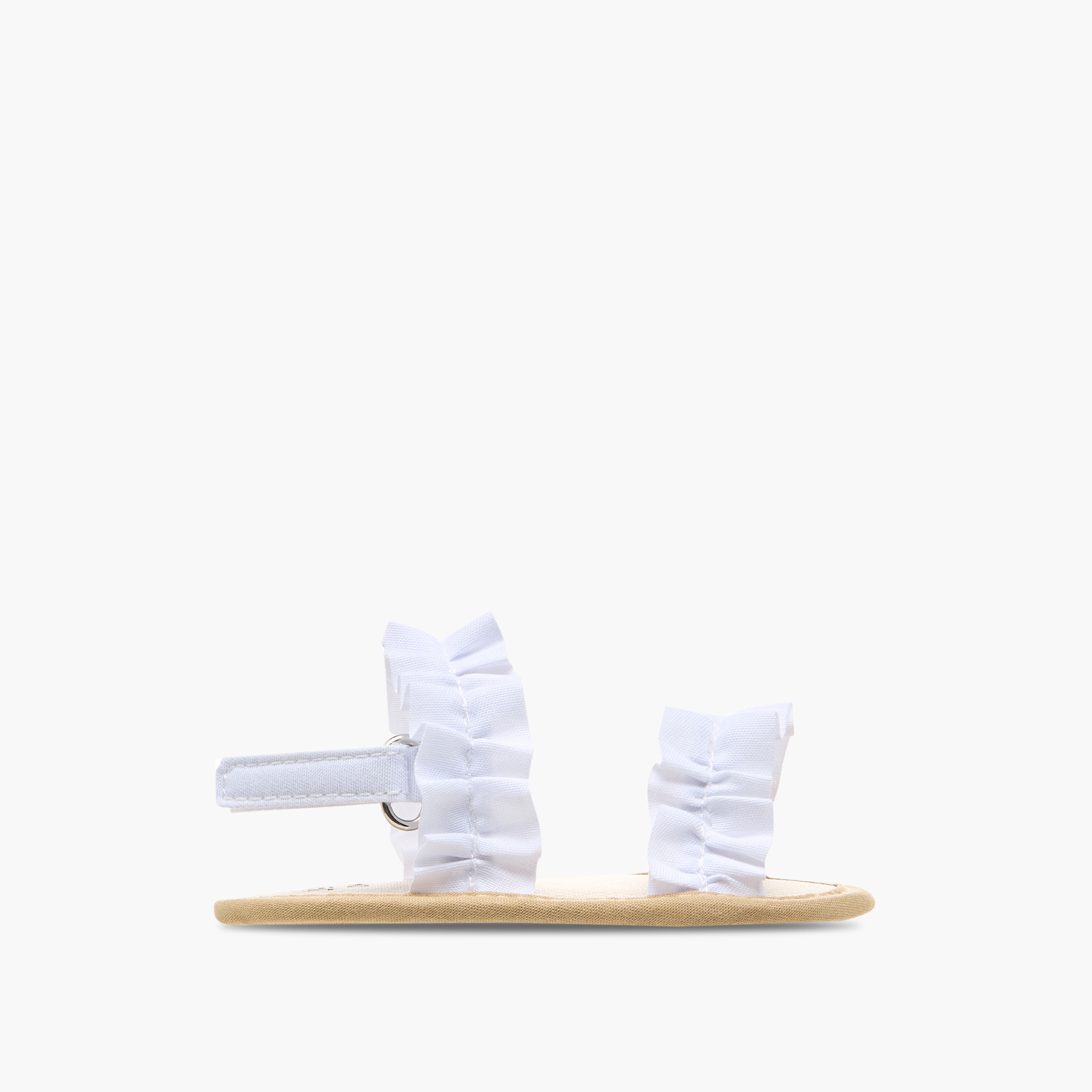 حذاء بوت بشريط إغلاق لاصق وتفاصيل كشكش من جونيورز-baby-girls-shoes-booties-image-2
