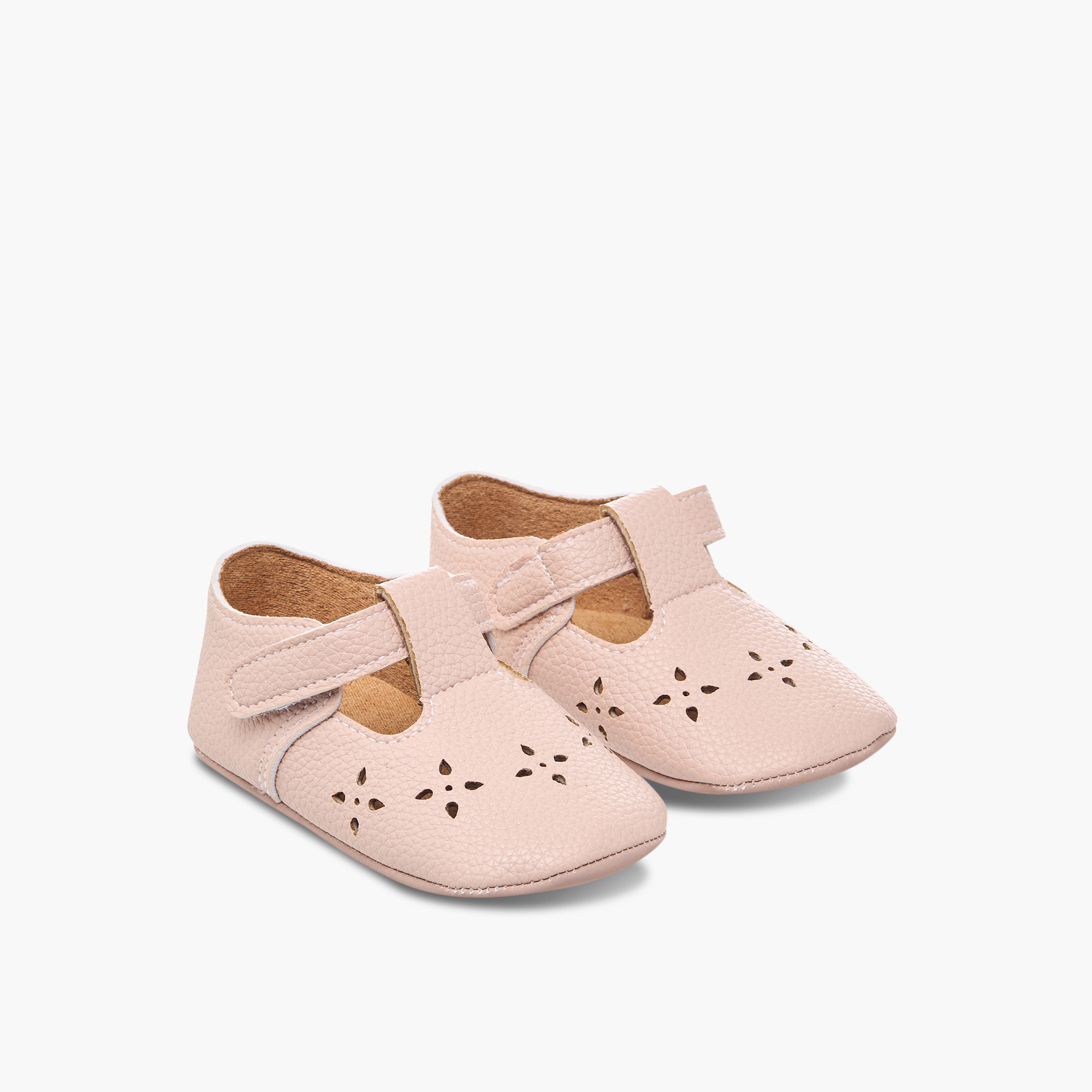 Juniors Cutout Detail Booties with Hook and Loop Closure-baby-girls-shoes-closedshoes-image-1