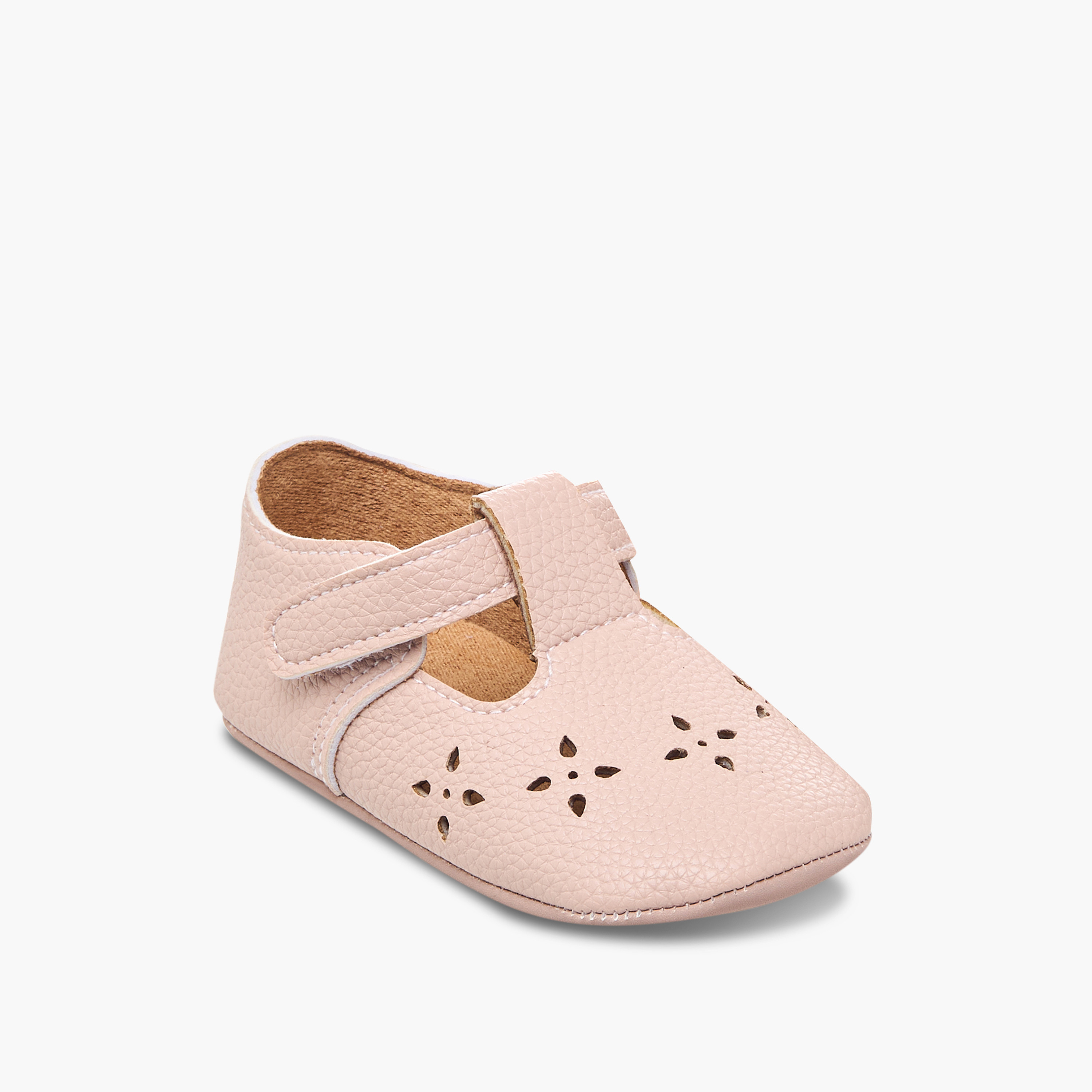 Juniors Cutout Detail Booties with Hook and Loop Closure-baby-girls-shoes-closedshoes-image-2