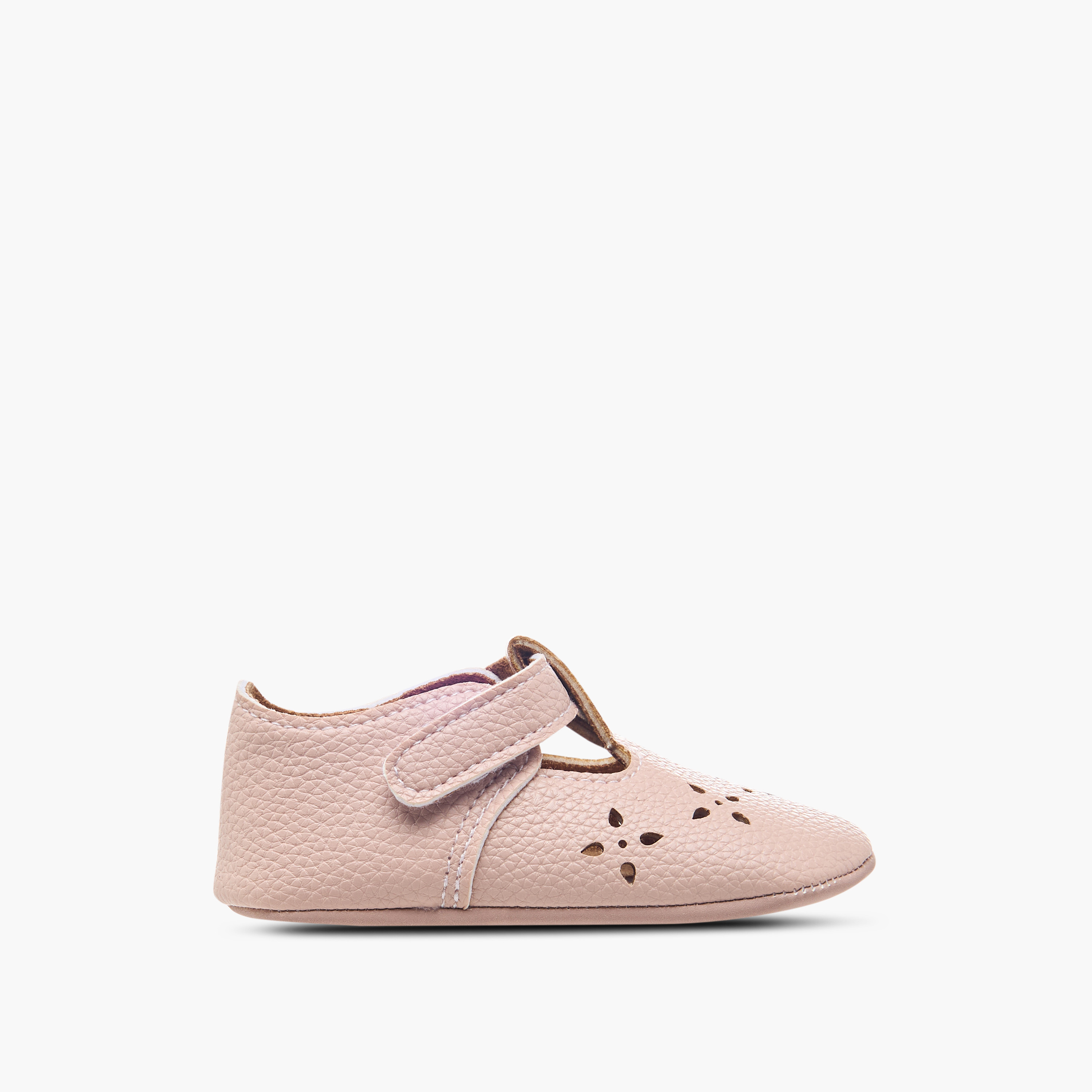 Juniors Cutout Detail Booties with Hook and Loop Closure-baby-girls-shoes-closedshoes-image-3