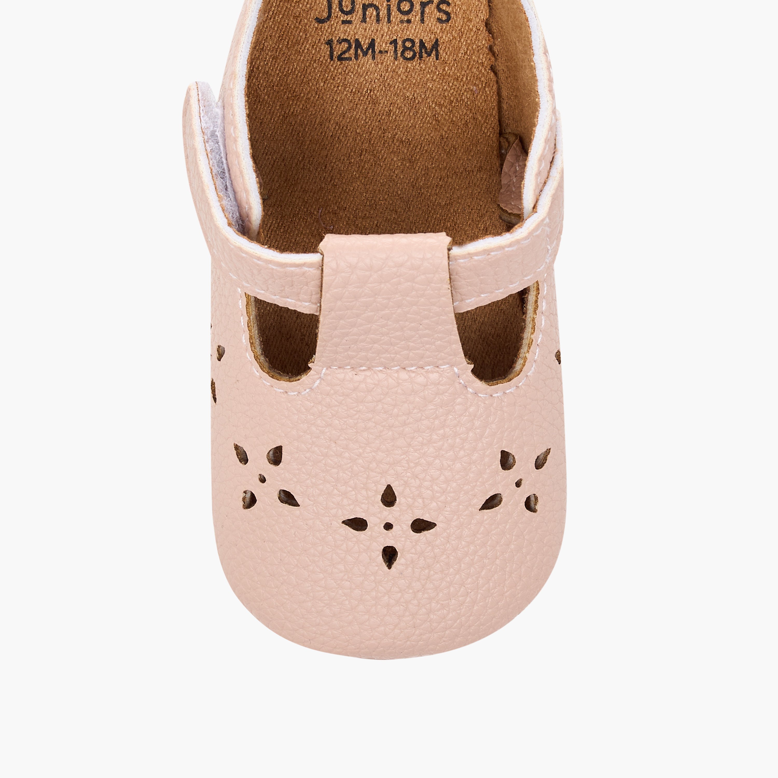 Juniors Cutout Detail Booties with Hook and Loop Closure-baby-girls-shoes-closedshoes-image-4
