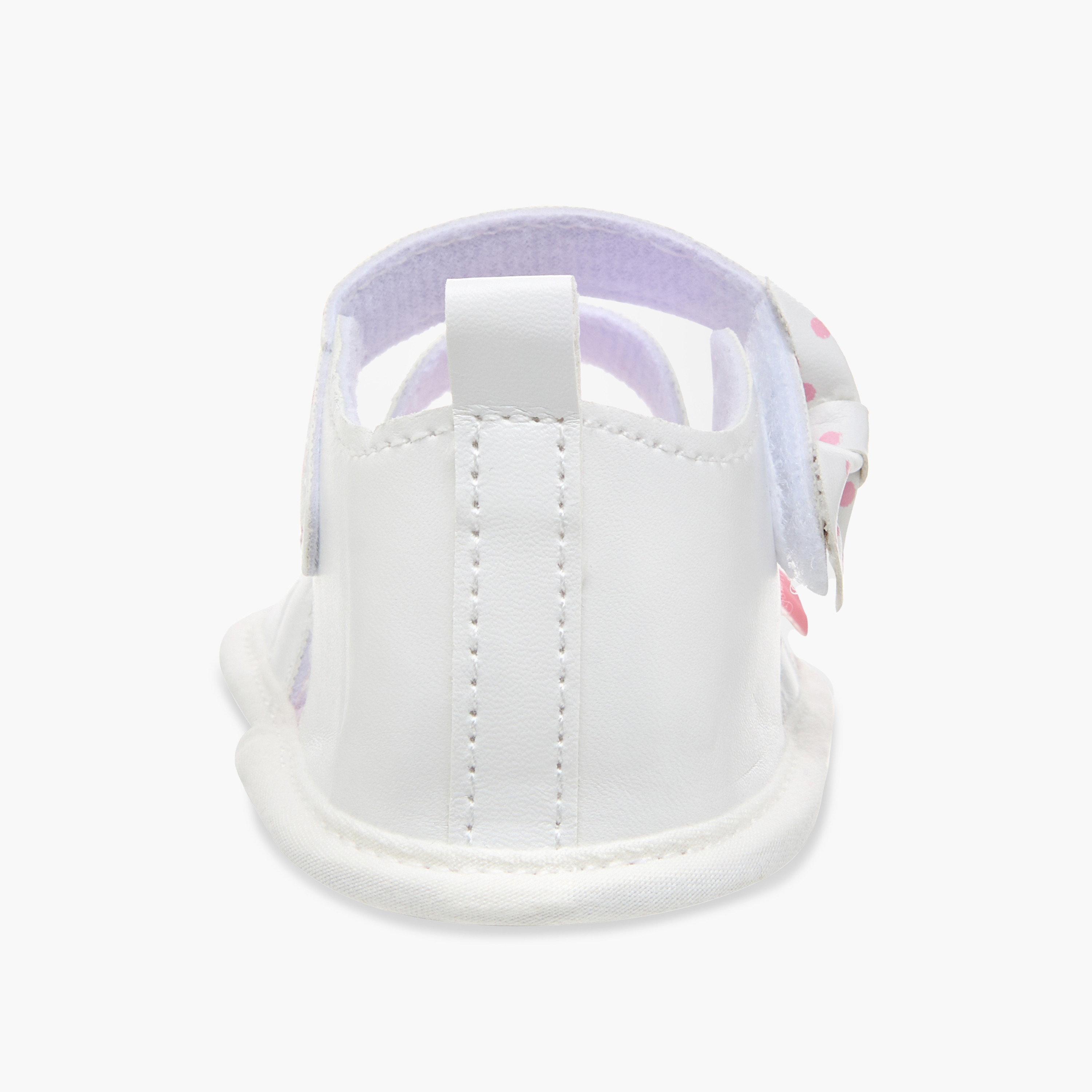 Juniors Floral Applique Booties with Hook and Loop Closure-baby-girls-shoes-closedshoes-image-4
