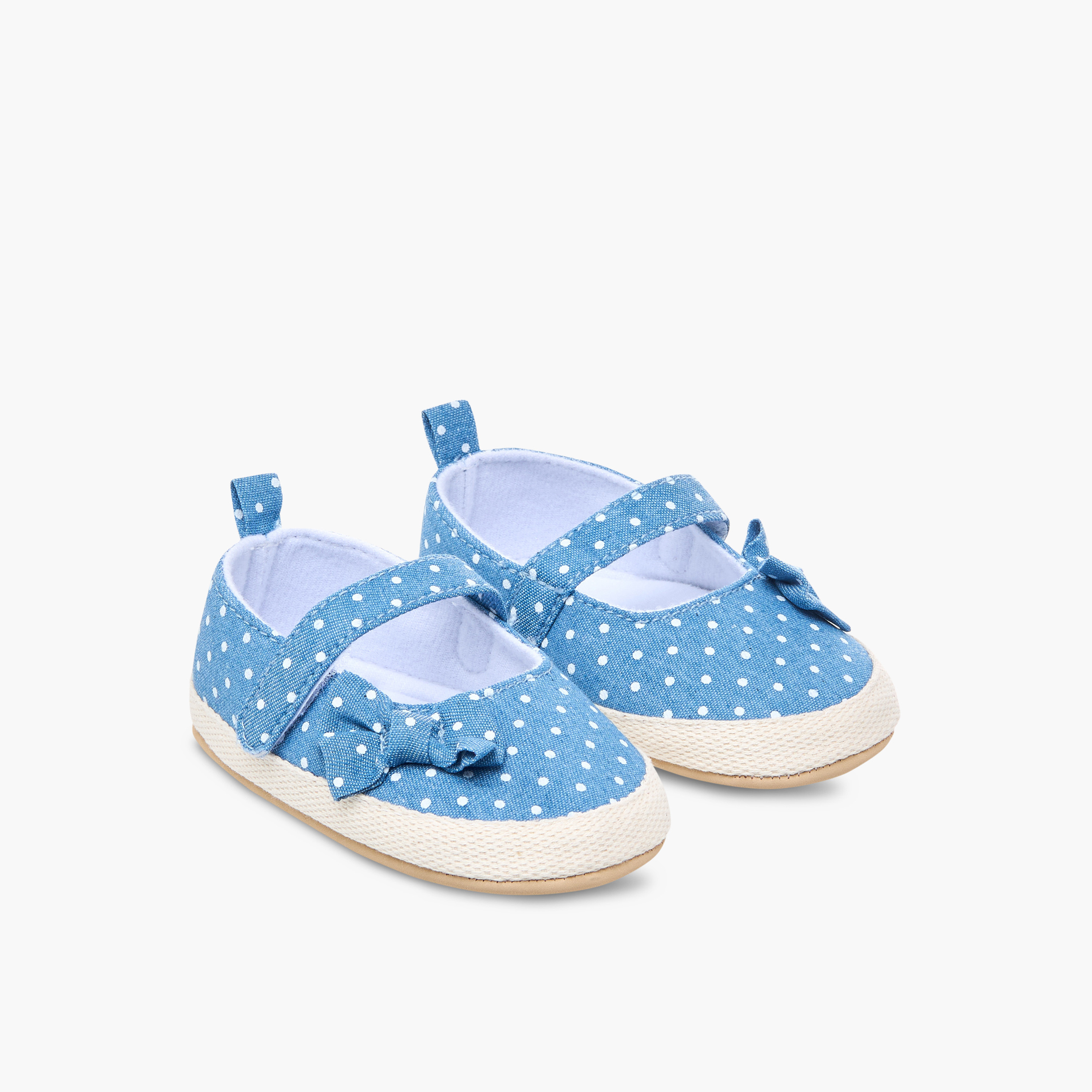 Juniors Polka Dot Booties with Bow Detail-baby-girls-shoes-closedshoes-image-1